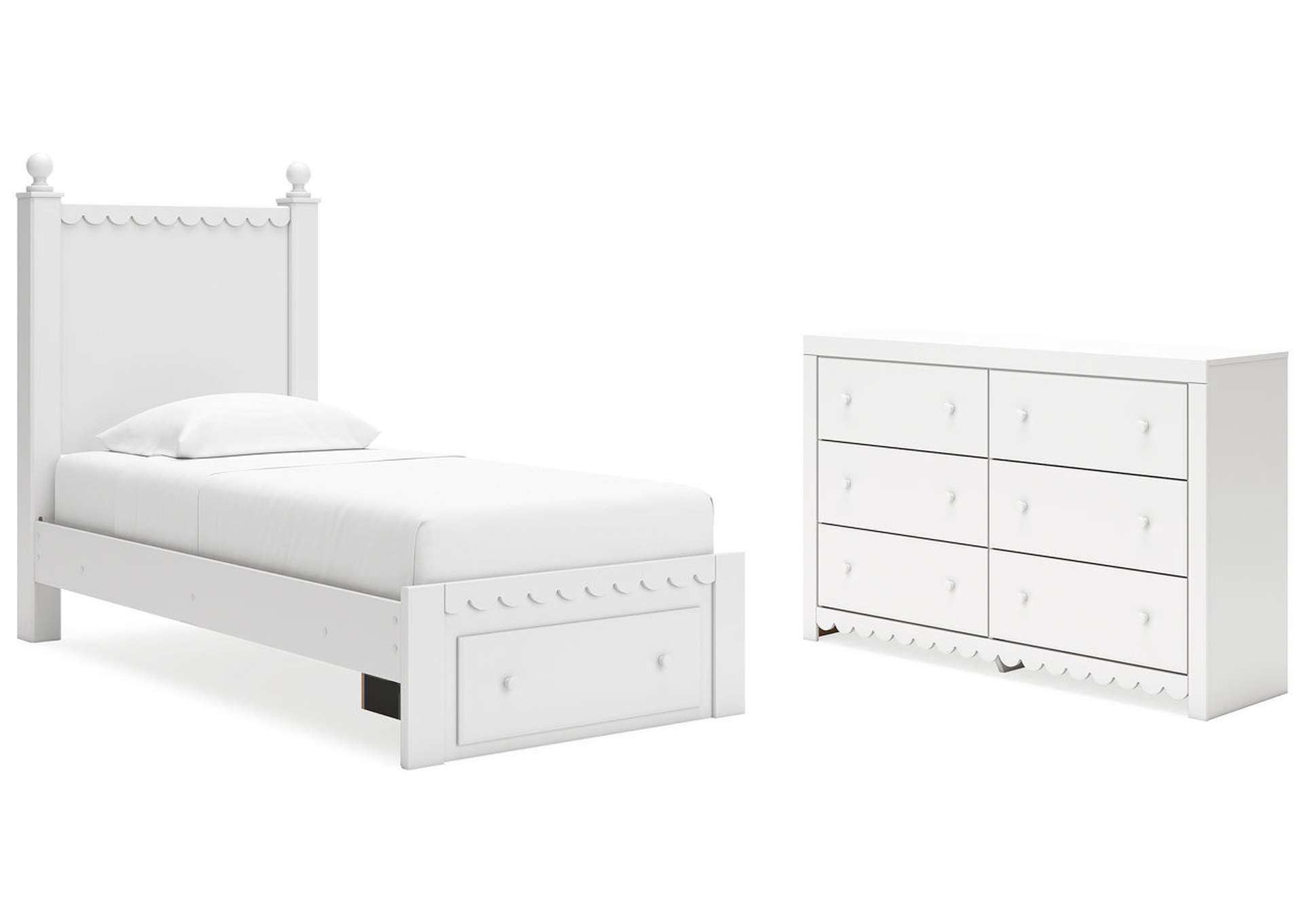 Mollviney Twin Panel Storage Bed with Dresser,Signature Design By Ashley