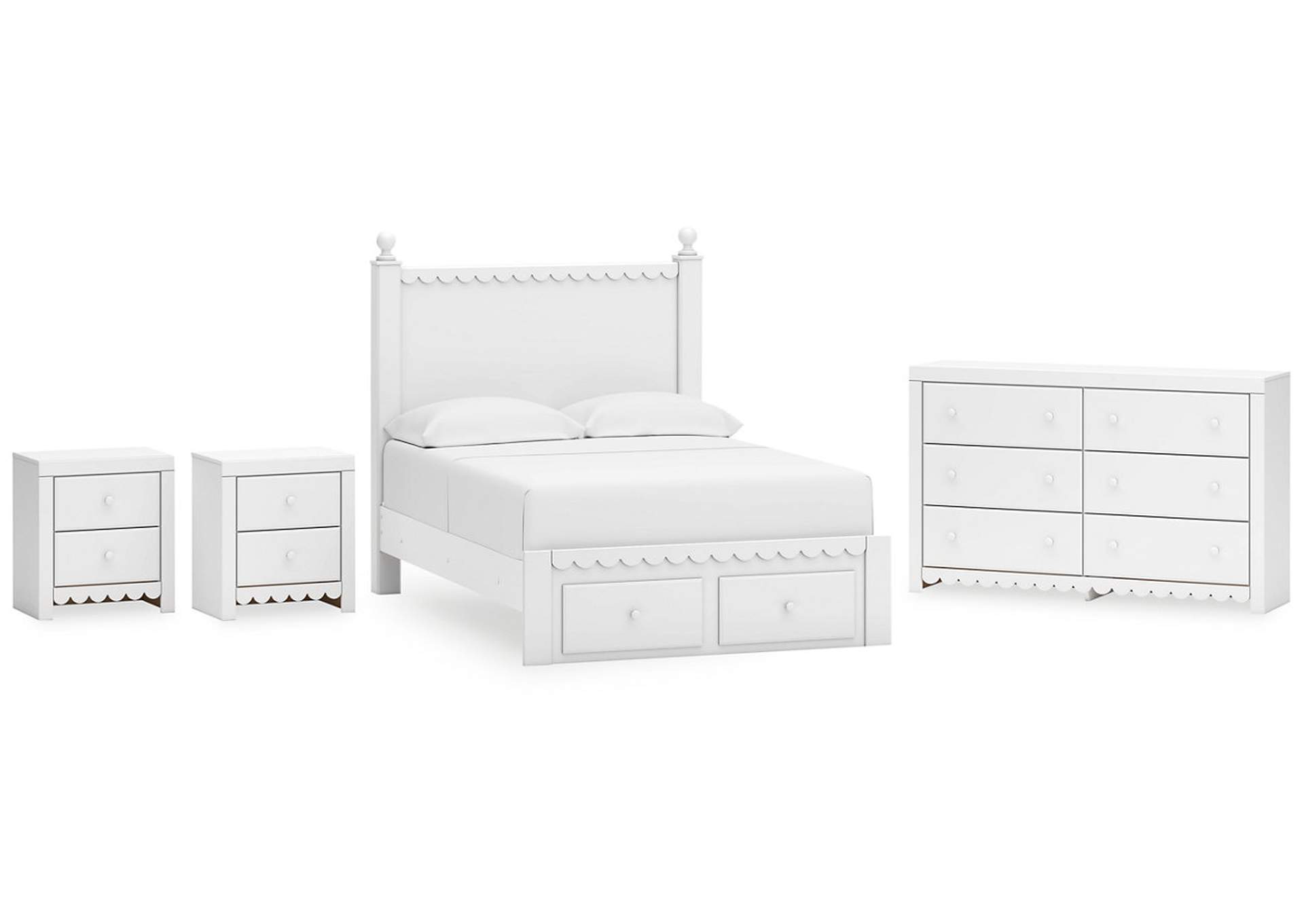 Mollviney Full Panel Storage Bed with Dresser and 2 Nightstands,Signature Design By Ashley