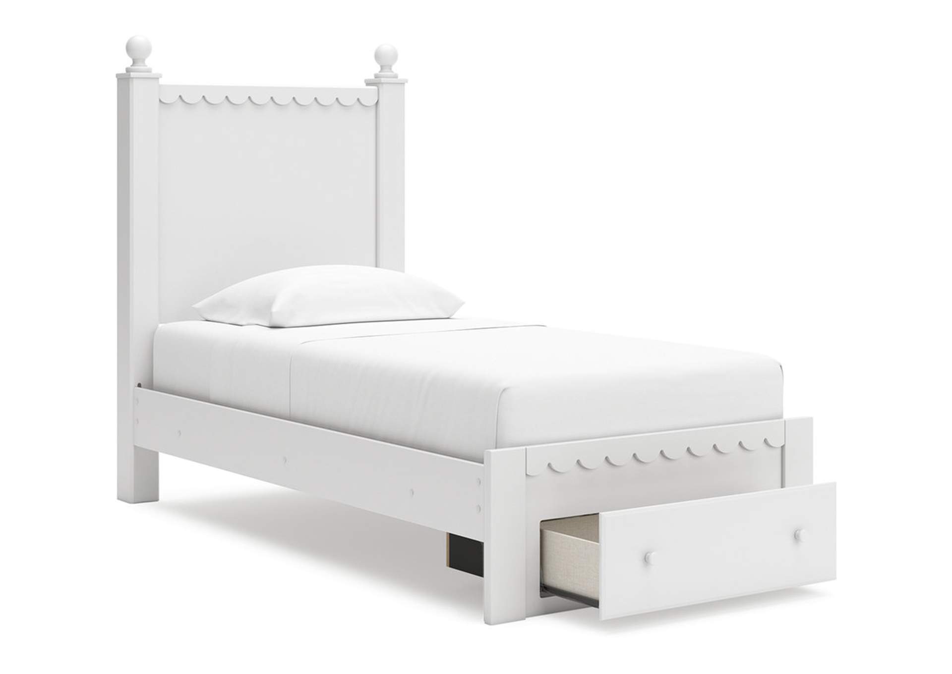 Mollviney Twin Panel Storage Bed with Mirrored Dresser and Chest,Signature Design By Ashley