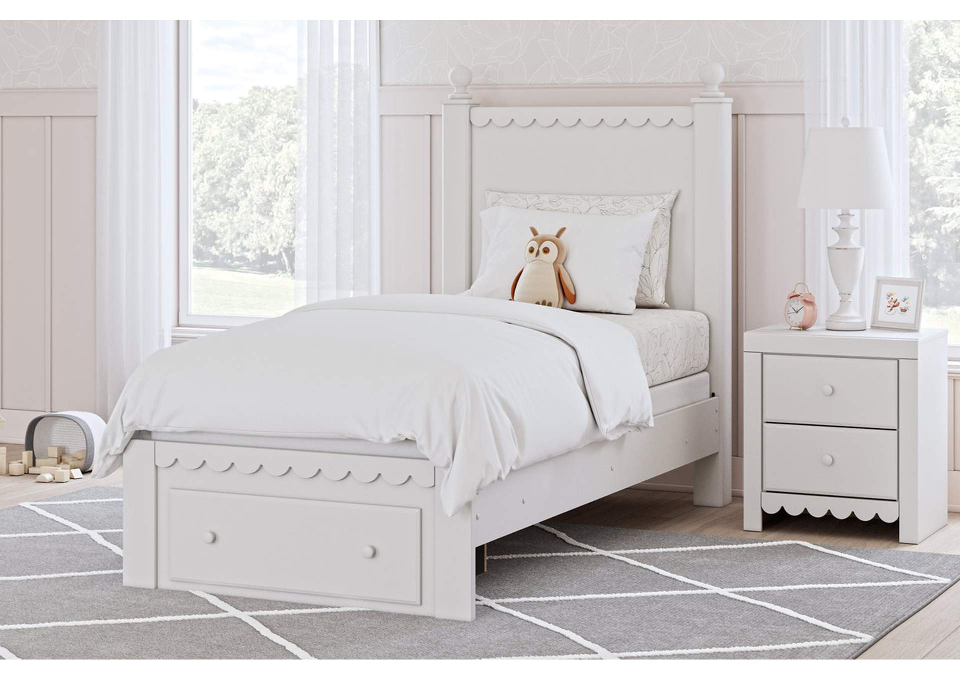 Mollviney Twin Panel Storage Bed with 2 Nightstands,Signature Design By Ashley