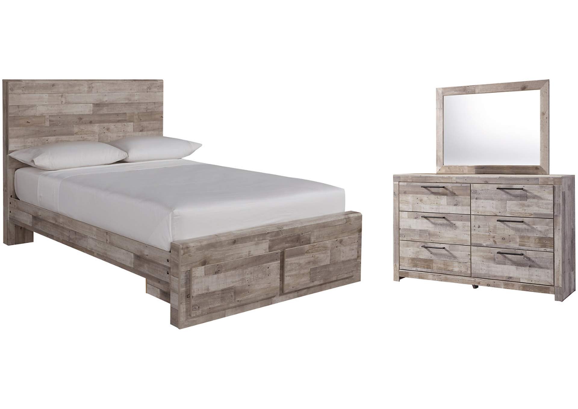 Effie Full Panel Bed with 2 Storage Drawers with Mirrored Dresser,Signature Design By Ashley