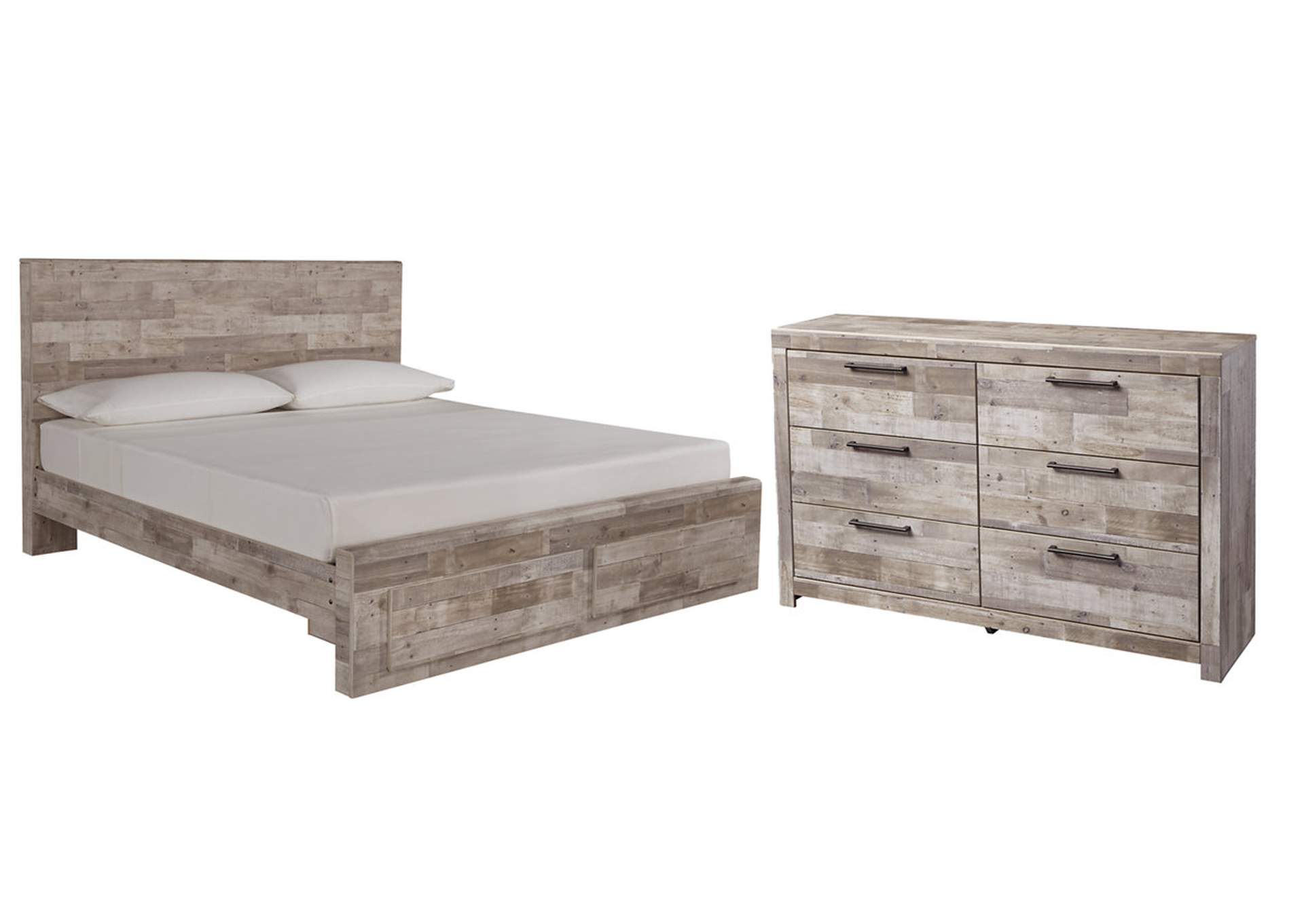 Effie King Panel Bed with 2 Storage Drawers with Dresser,Signature Design By Ashley