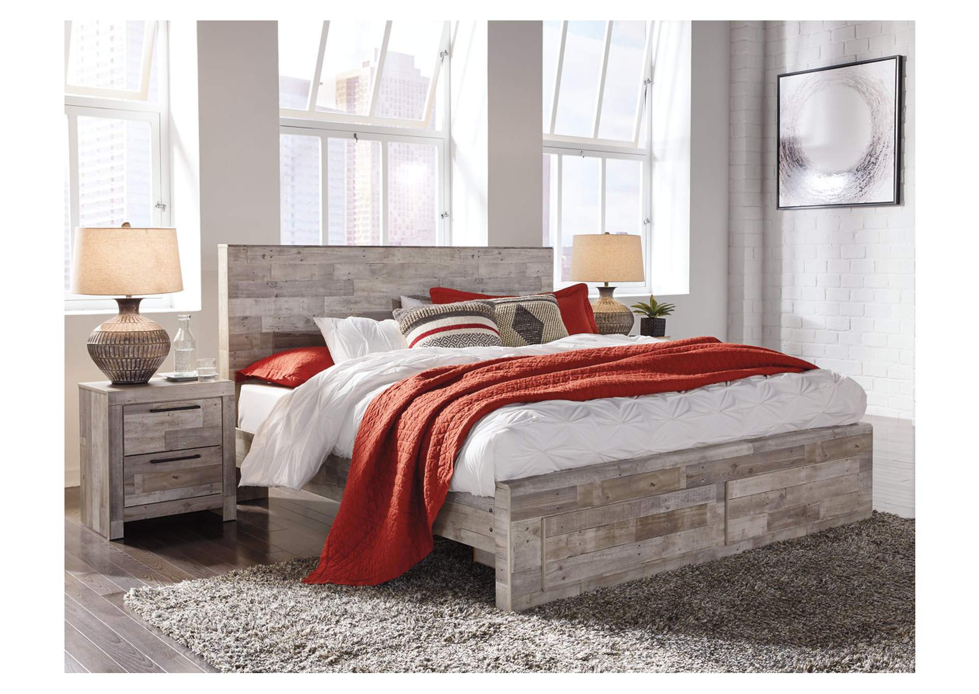 Effie King Panel Bed with 2 Storage Drawers,Signature Design By Ashley