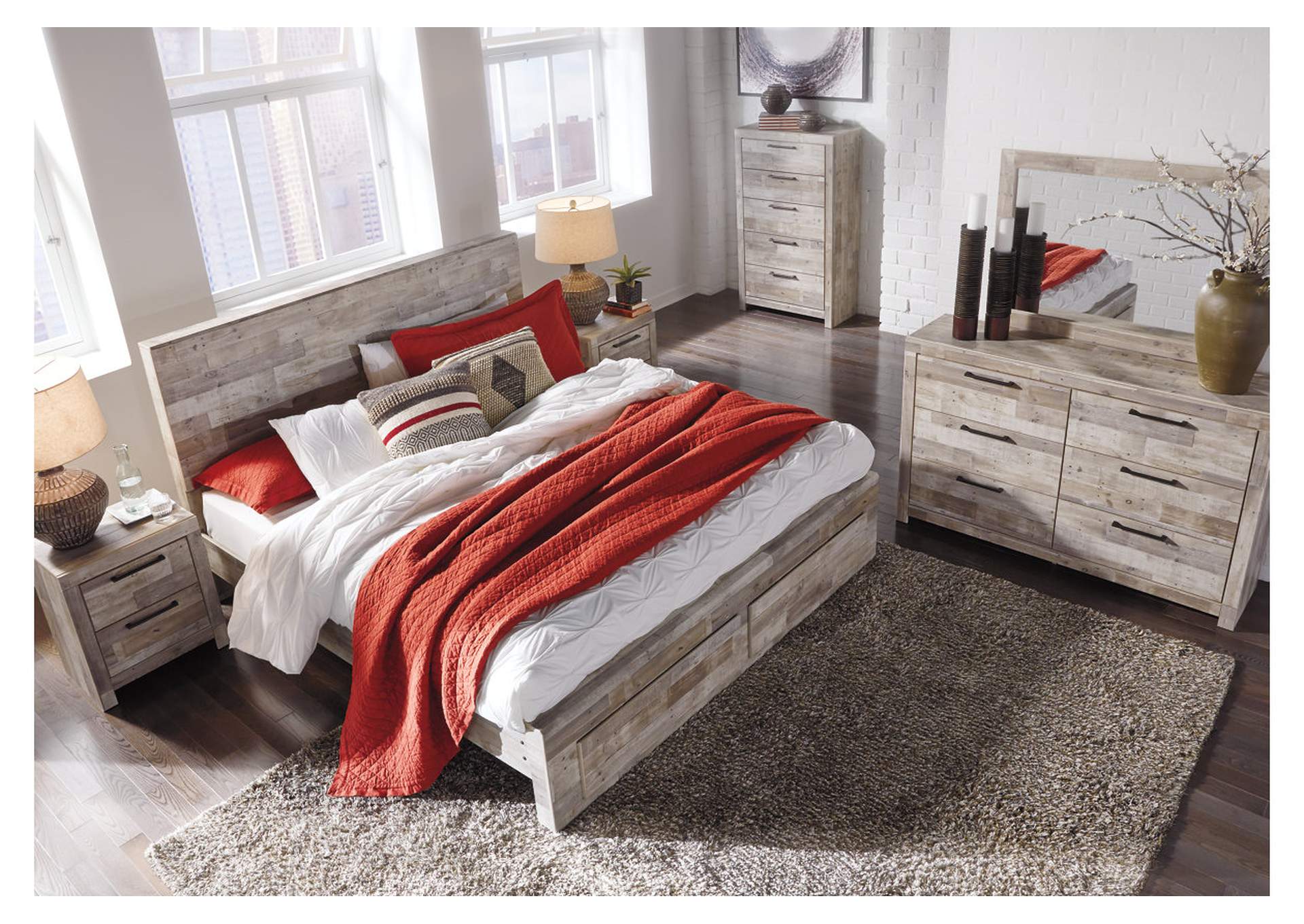 Effie King Panel Bed with 2 Storage Drawers,Signature Design By Ashley