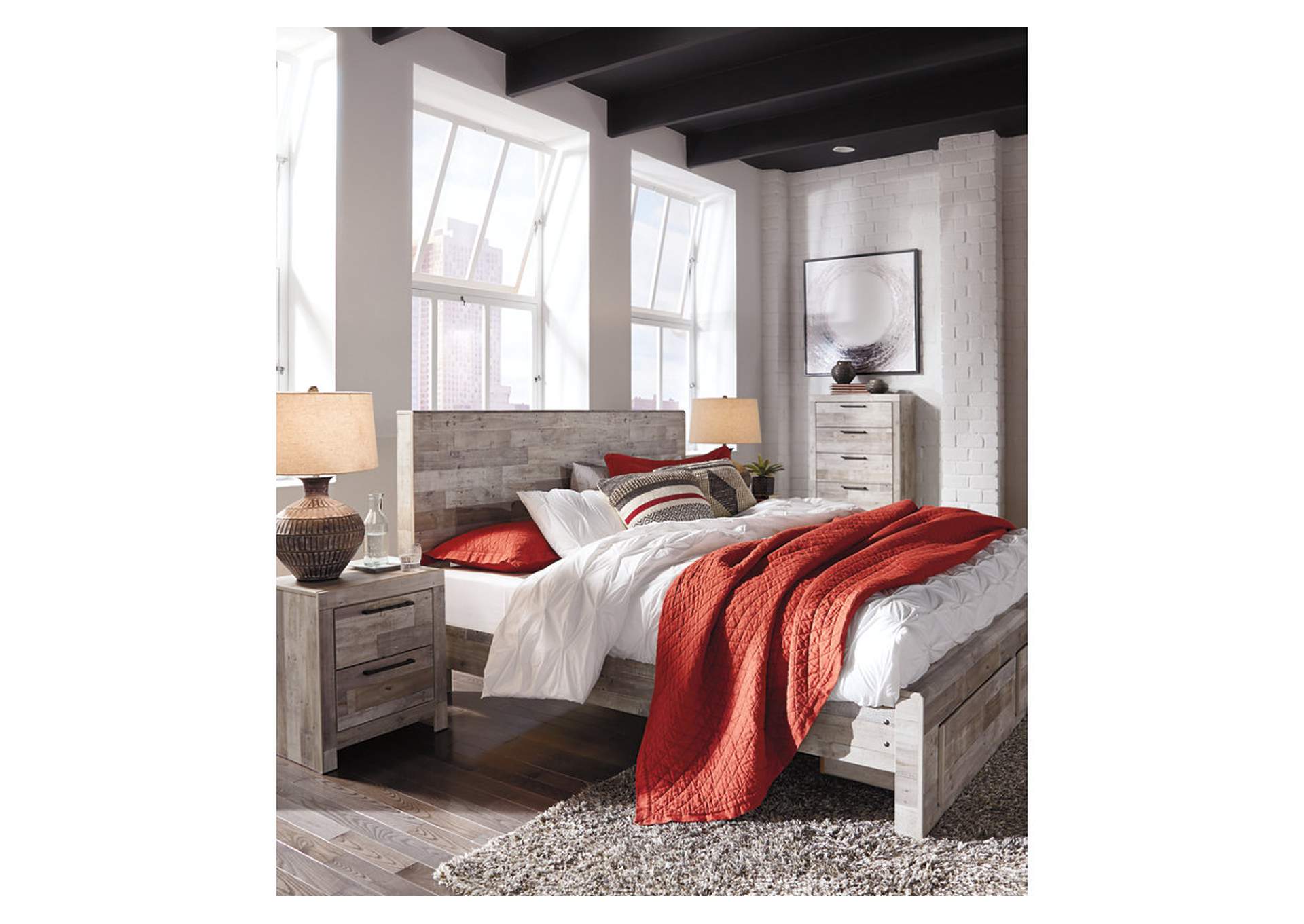 Effie King Panel Bed with 2 Storage Drawers,Signature Design By Ashley