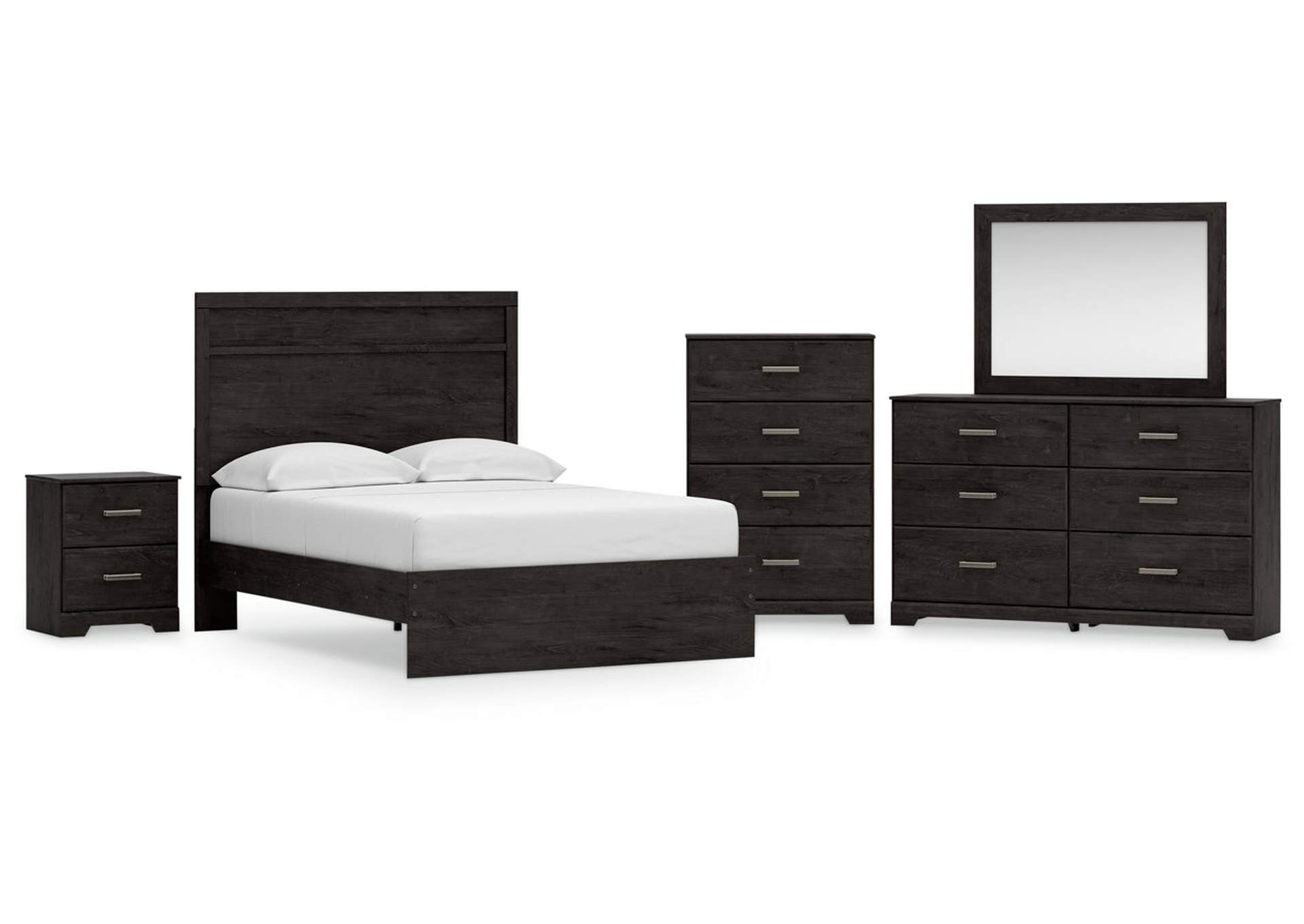 Belachime Full Panel Bed with Mirrored Dresser, Chest and Nightstand,Signature Design By Ashley