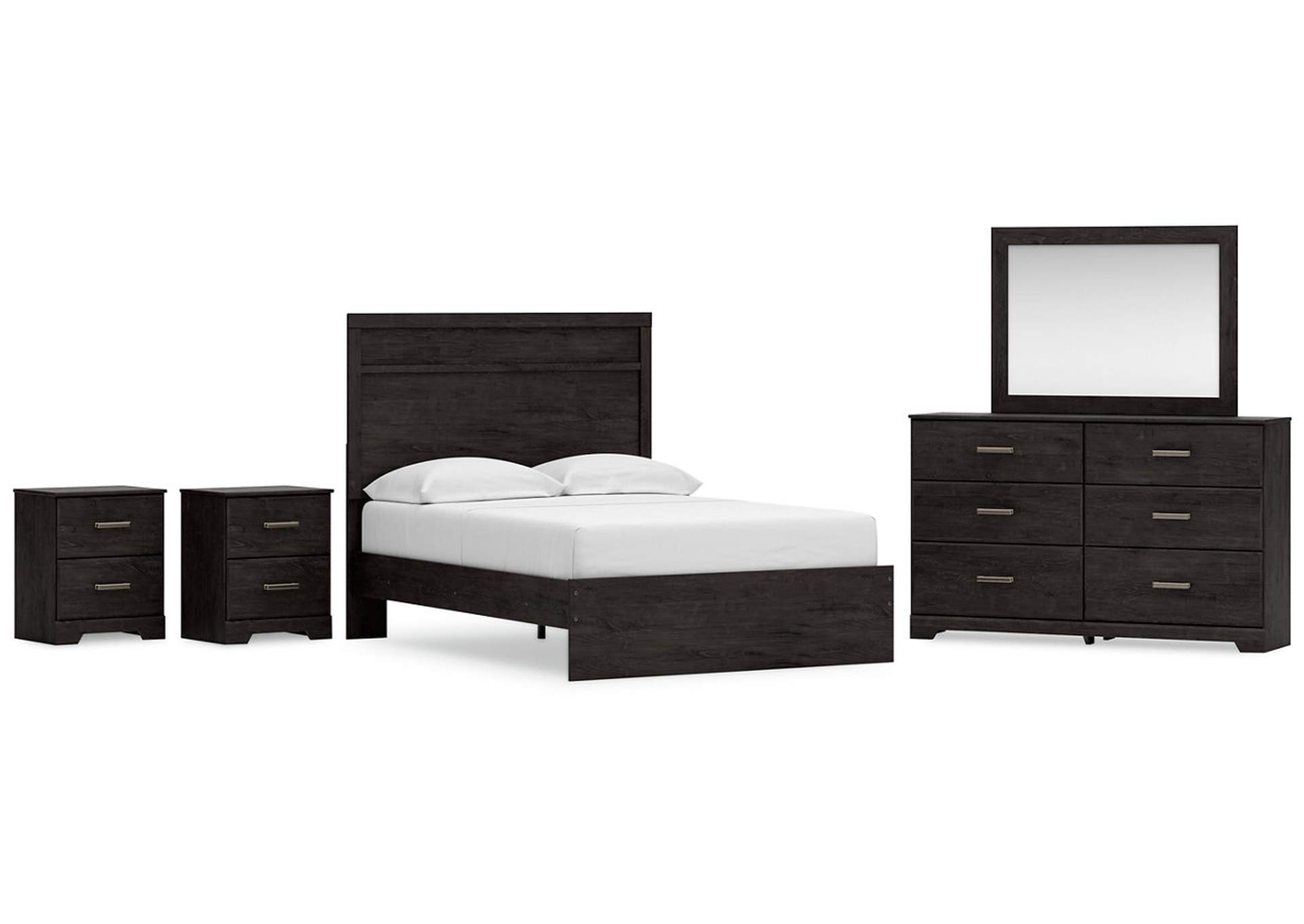 Belachime Full Panel Bed with Mirrored Dresser and 2 Nightstands,Signature Design By Ashley