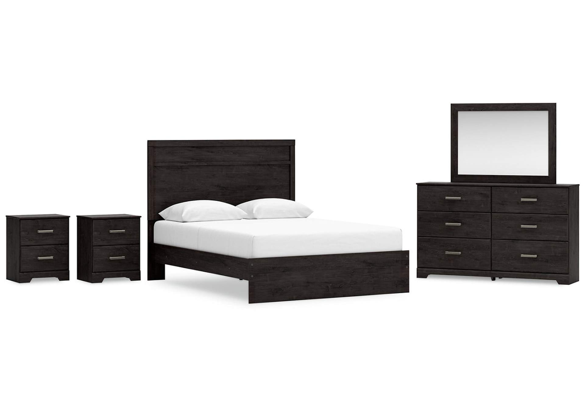 Belachime Queen Panel Bed with Mirrored Dresser and 2 Nightstands,Signature Design By Ashley