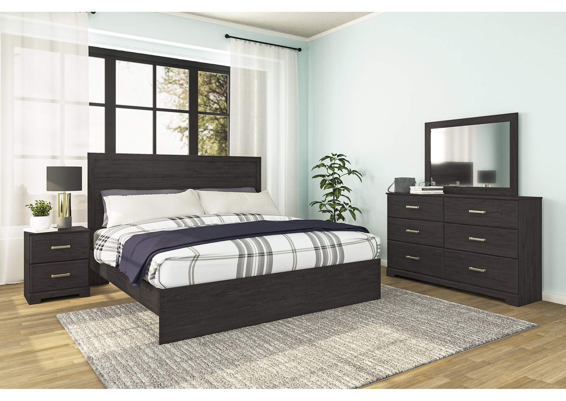 Belachime Full Panel Bed with Mirrored Dresser and 2 Nightstands,Signature Design By Ashley