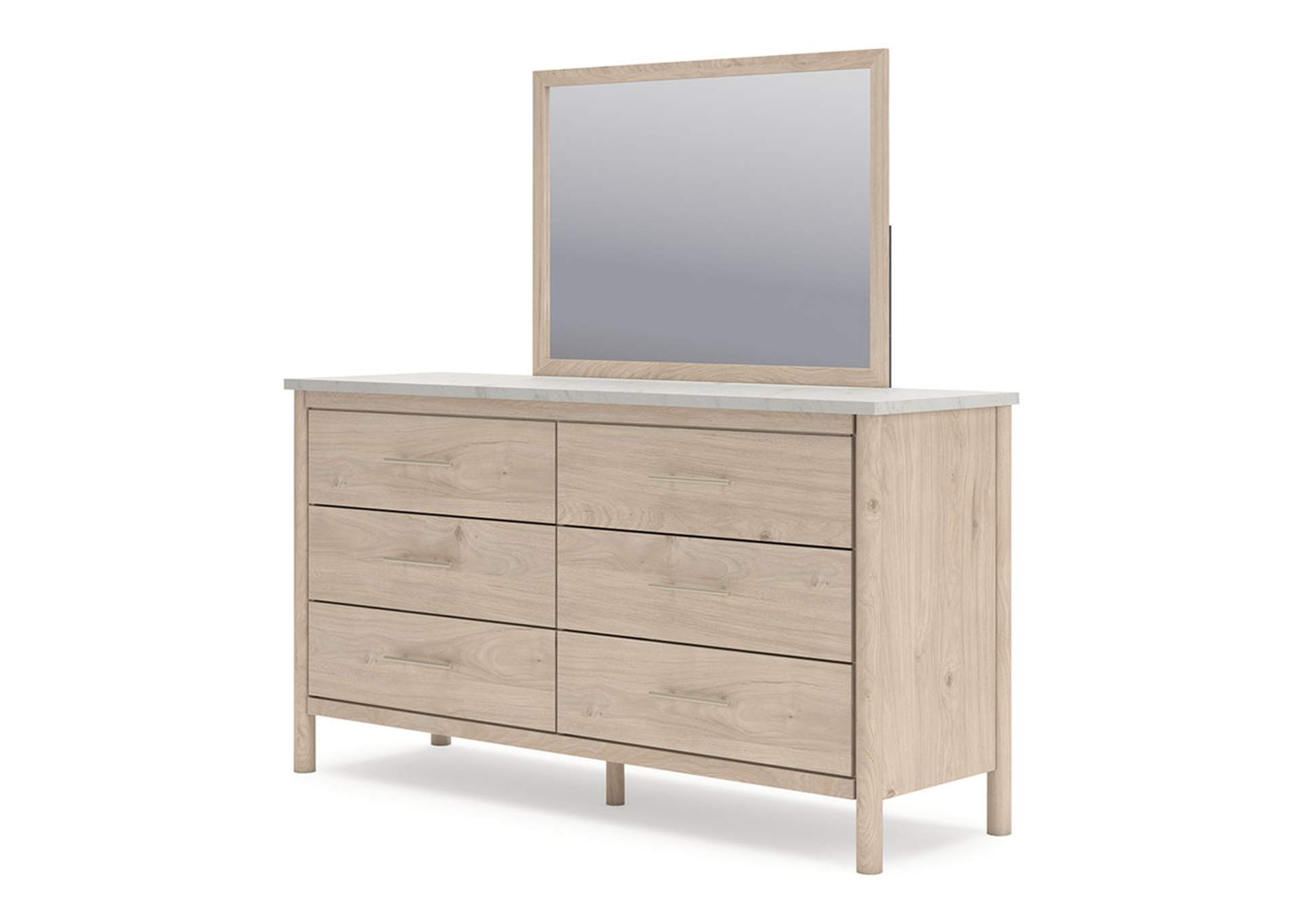 Cadmori Queen Upholstered Panel Bed with Mirrored Dresser,Signature Design By Ashley