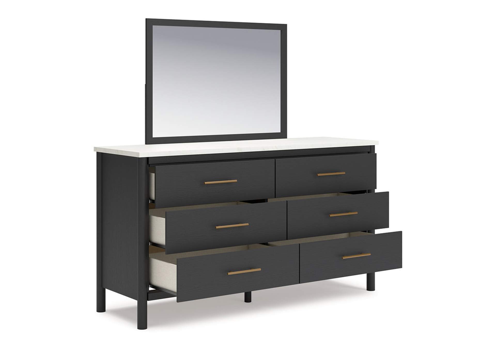 Cadmori Queen Upholstered Panel Bed with Mirrored Dresser and 2 Nightstands,Signature Design By Ashley