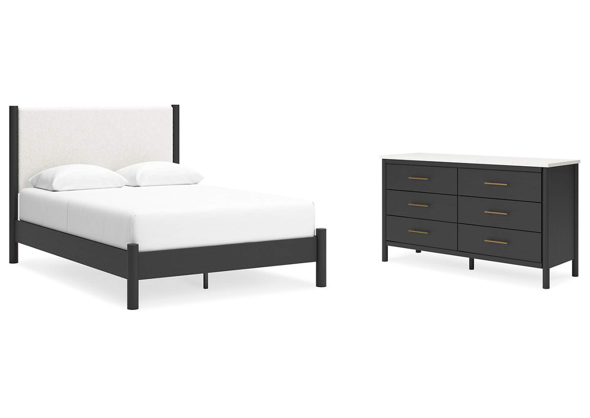 Cadmori Queen Upholstered Panel Bed with Dresser,Signature Design By Ashley