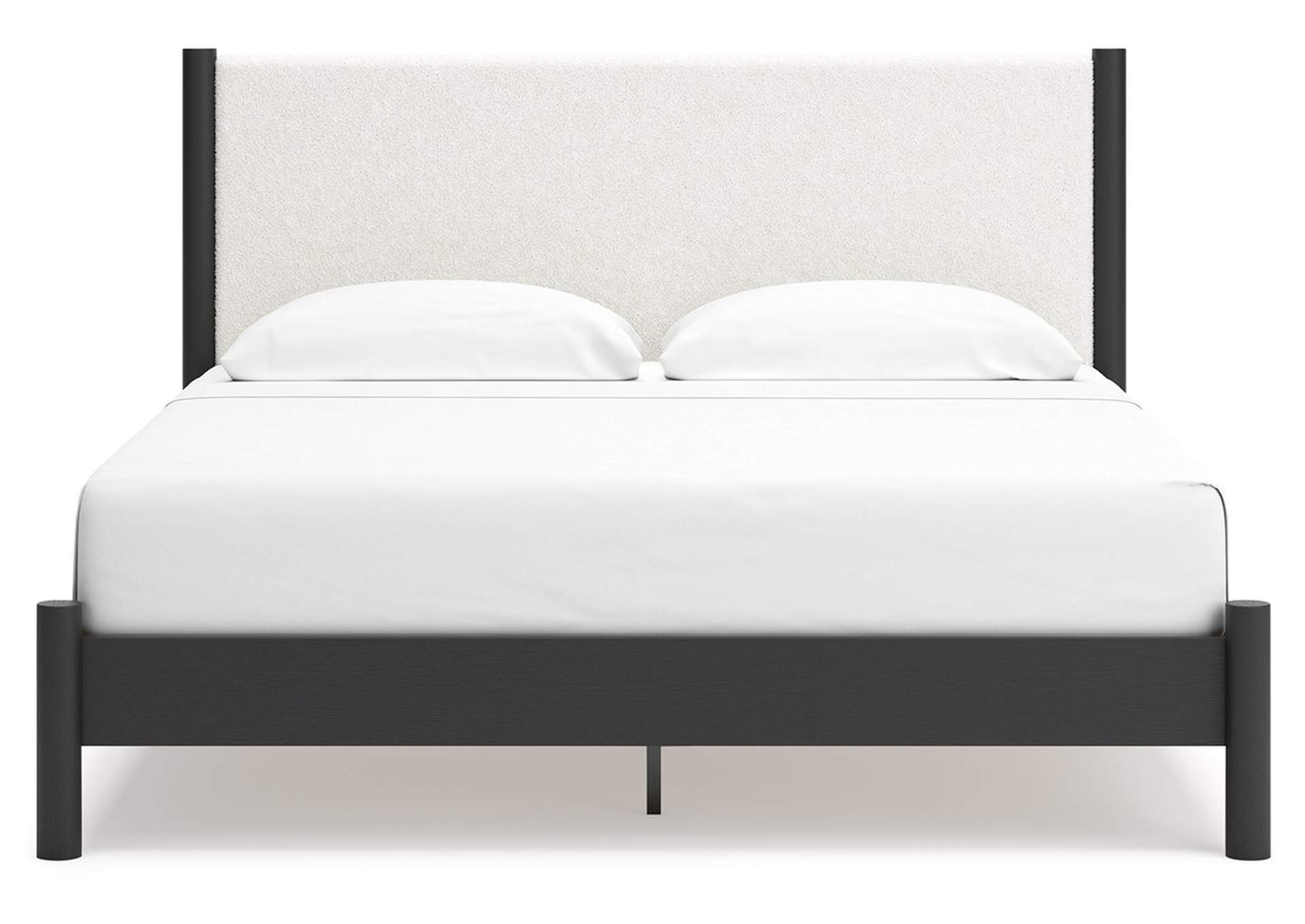 Cadmori King Upholstered Panel Bed with Mirrored Dresser and 2 Nightstands,Signature Design By Ashley