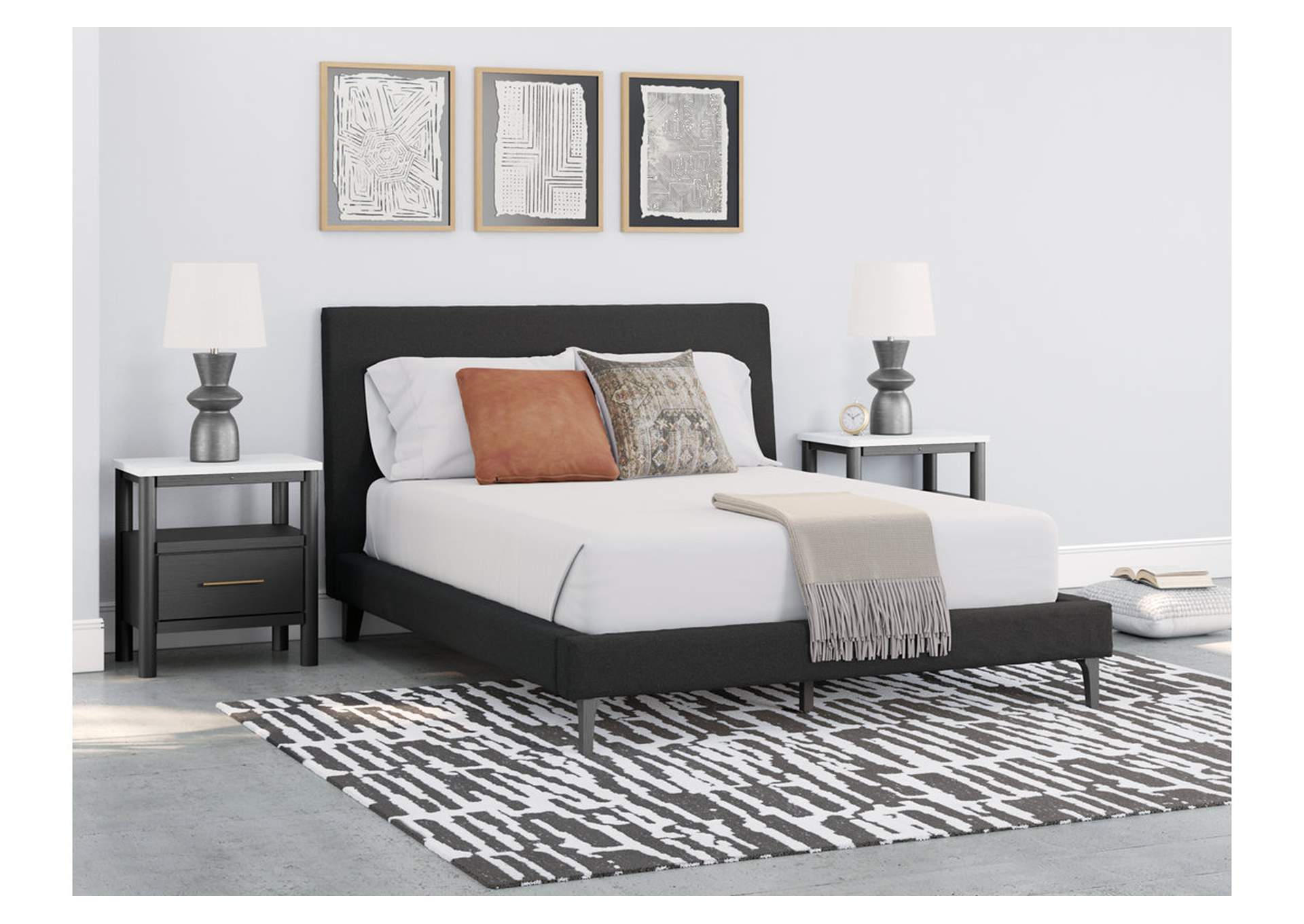 Cadmori Queen Upholstered Bed with Roll Slats,Signature Design By Ashley