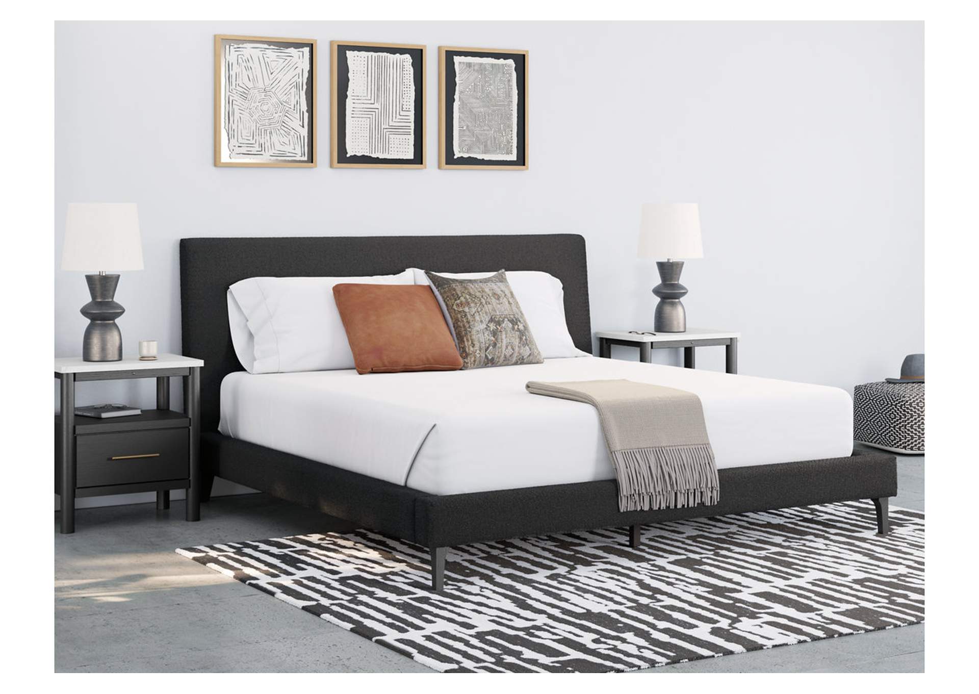 Cadmori King Upholstered Bed with Roll Slats,Signature Design By Ashley