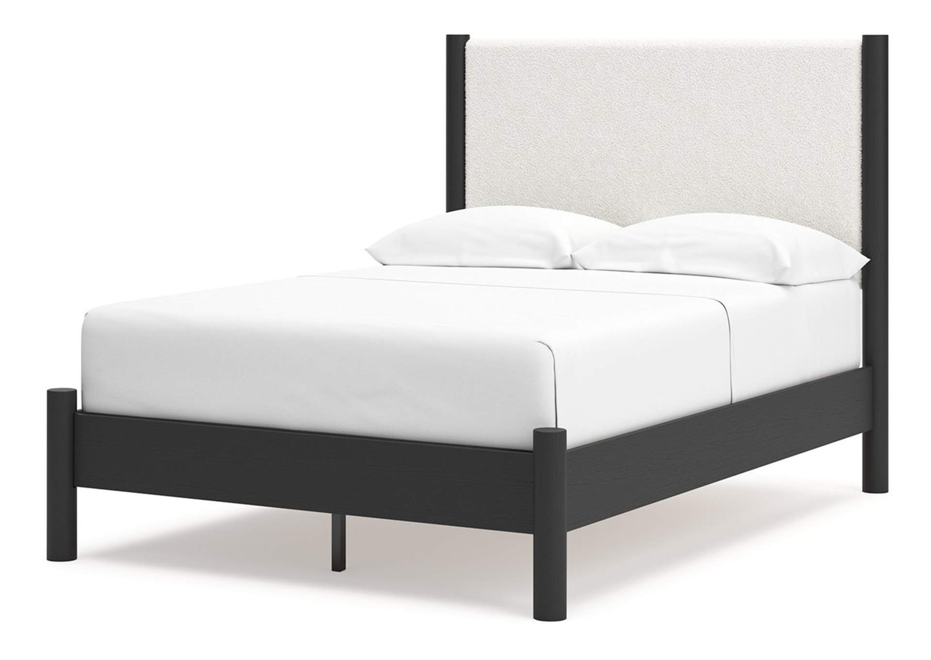 Cadmori Full Upholstered Panel Bed with Mirrored Dresser, Chest and 2 Nightstands,Signature Design By Ashley