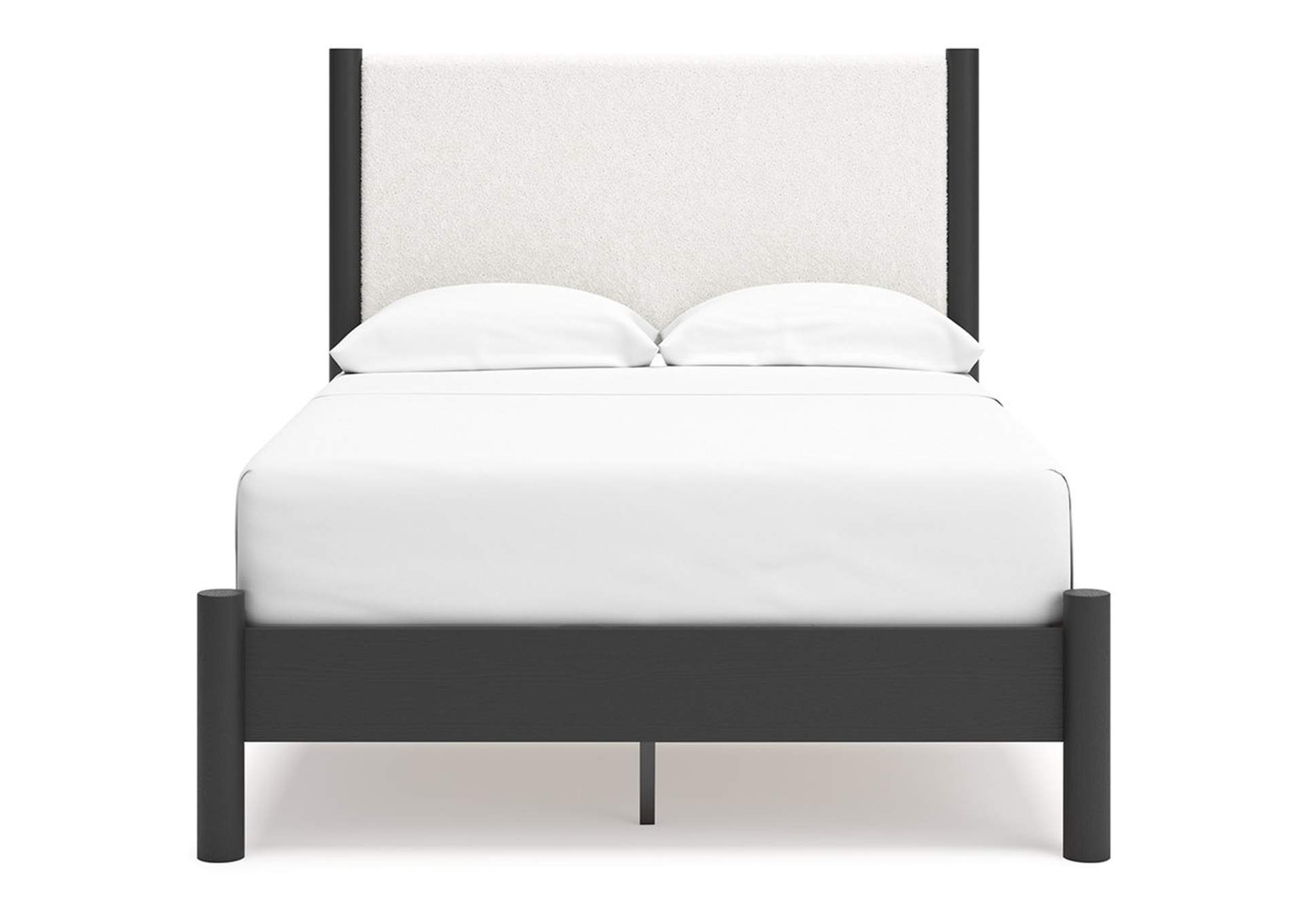 Cadmori Full Upholstered Panel Bed with Mirrored Dresser, Chest and 2 Nightstands,Signature Design By Ashley