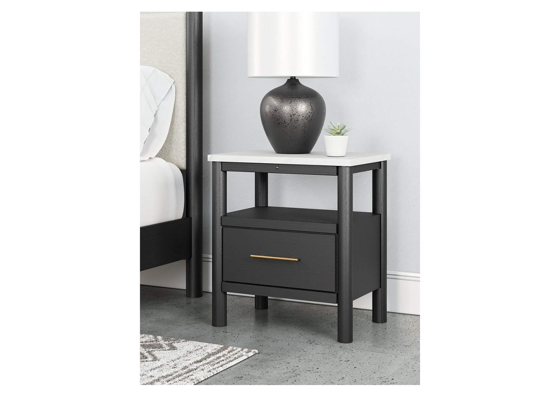 Cadmori King Upholstered Panel Bed with Mirrored Dresser and Nightstand,Signature Design By Ashley