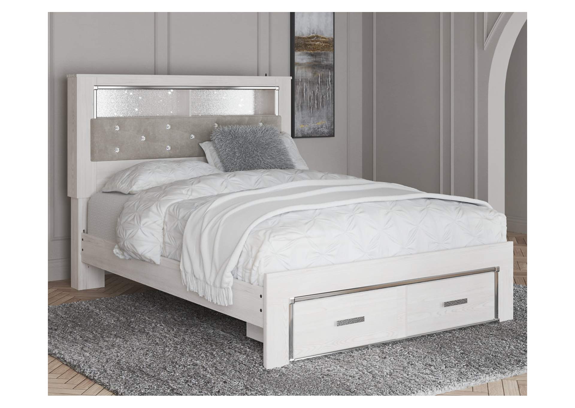 Altyra Queen Upholstered Bookcase Bed with Storage,Signature Design By Ashley