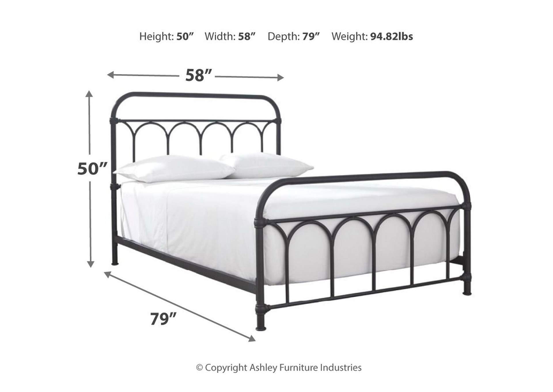 Nashburg Black Full Metal Bed,Direct To Consumer Express