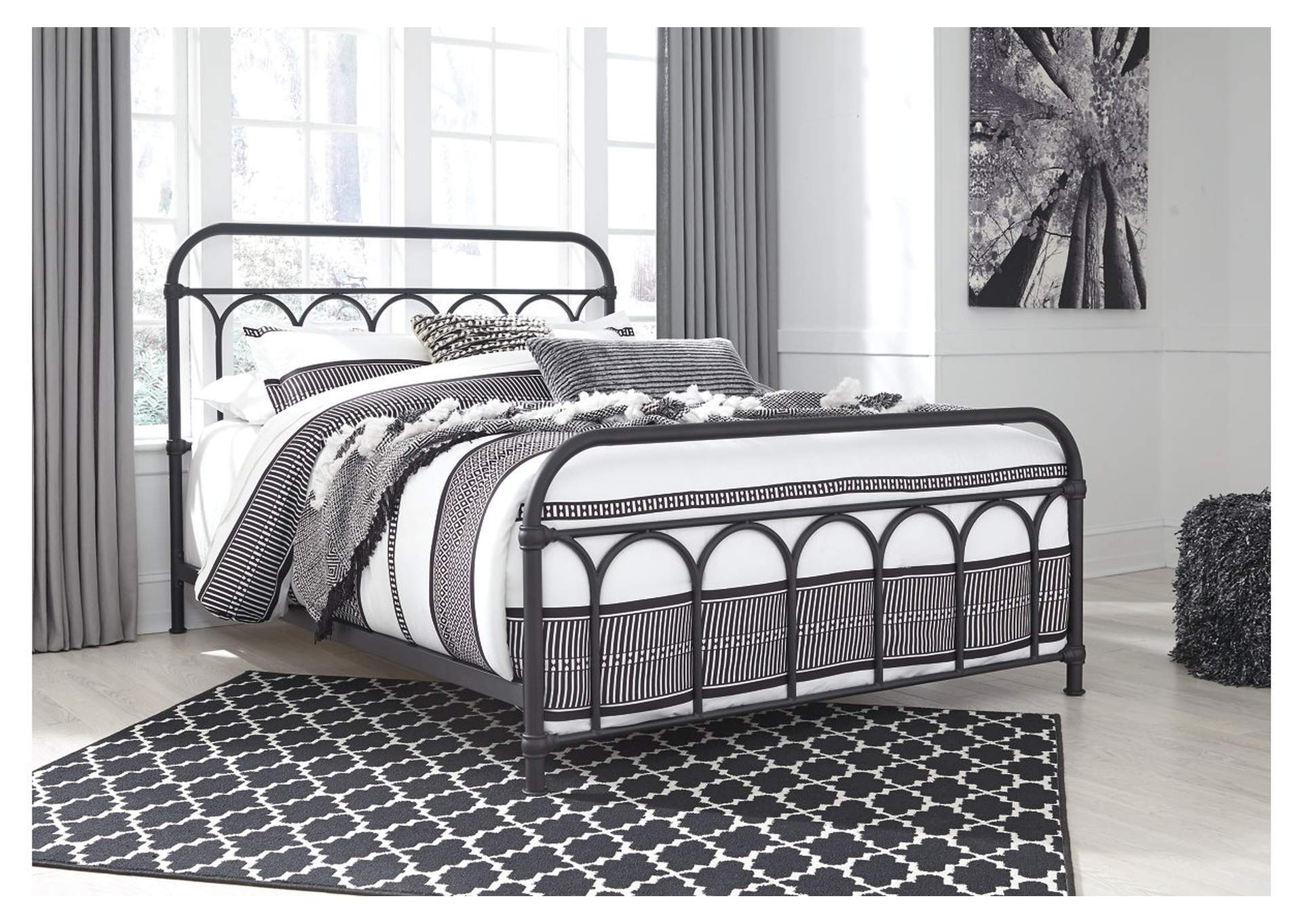 Nashburg Black Queen Metal Bed,Direct To Consumer Express