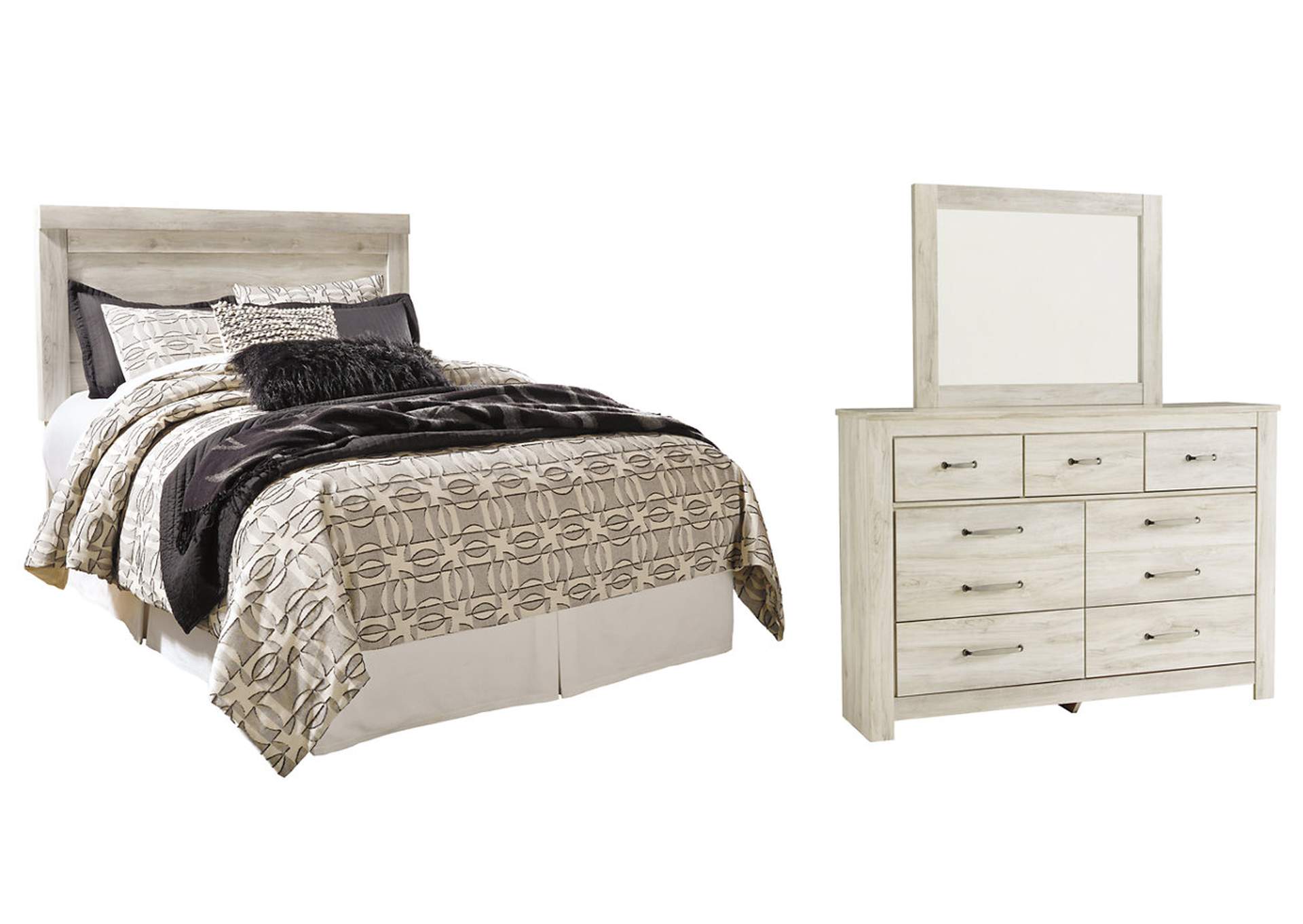Bellaby Queen Panel Headboard Bed with Mirrored Dresser,Signature Design By Ashley