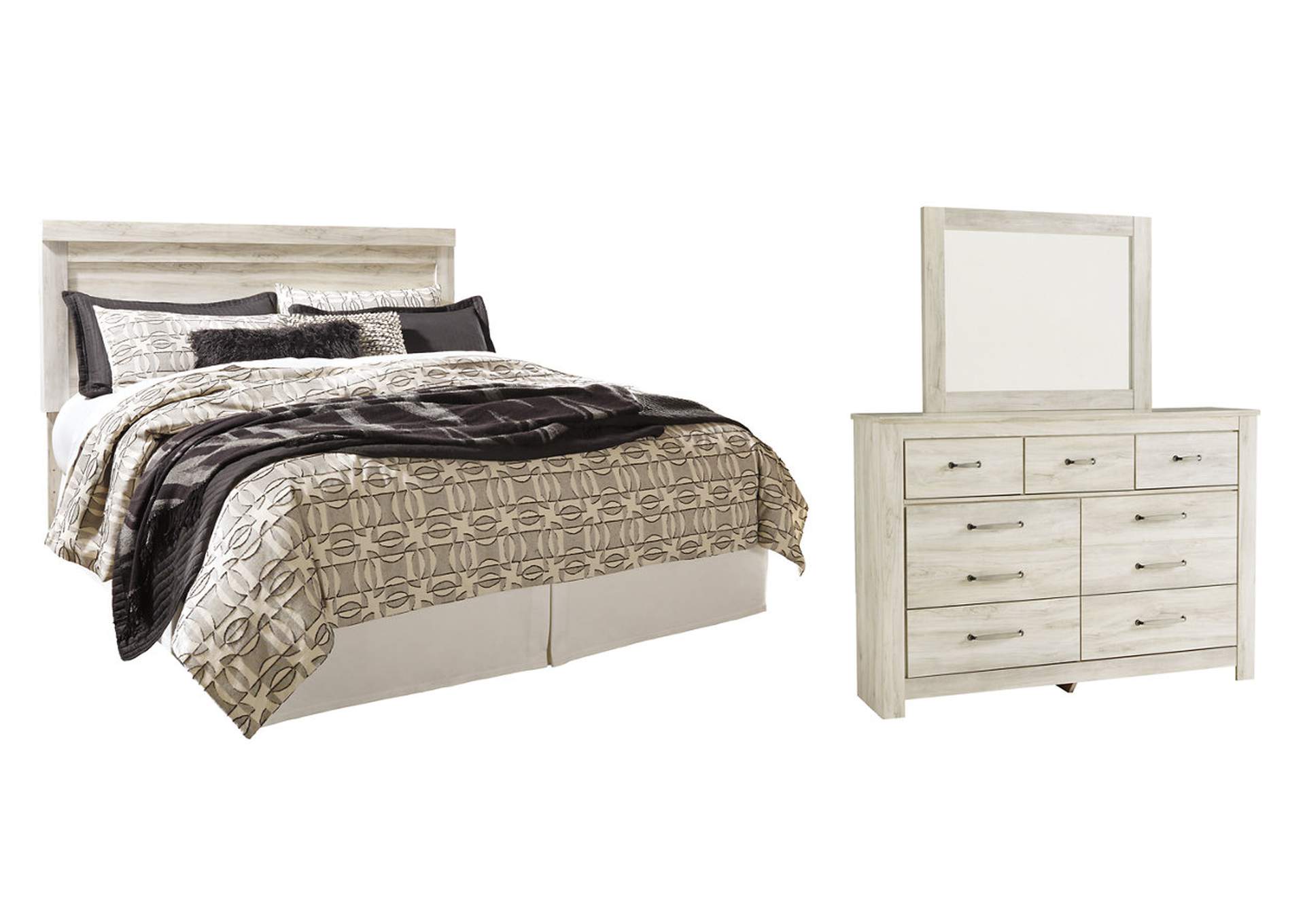 Bellaby King Panel Headboard Bed with Mirrored Dresser,Signature Design By Ashley