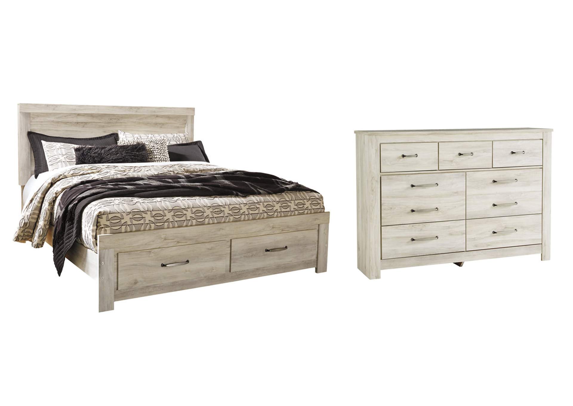 Bellaby King Platform Bed with 2 Storage Drawers with Dresser,Signature Design By Ashley