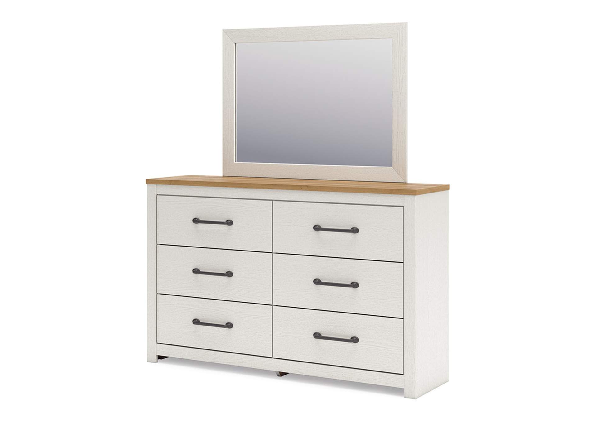 Linnocreek King Panel Bed with Mirrored Dresser,Benchcraft