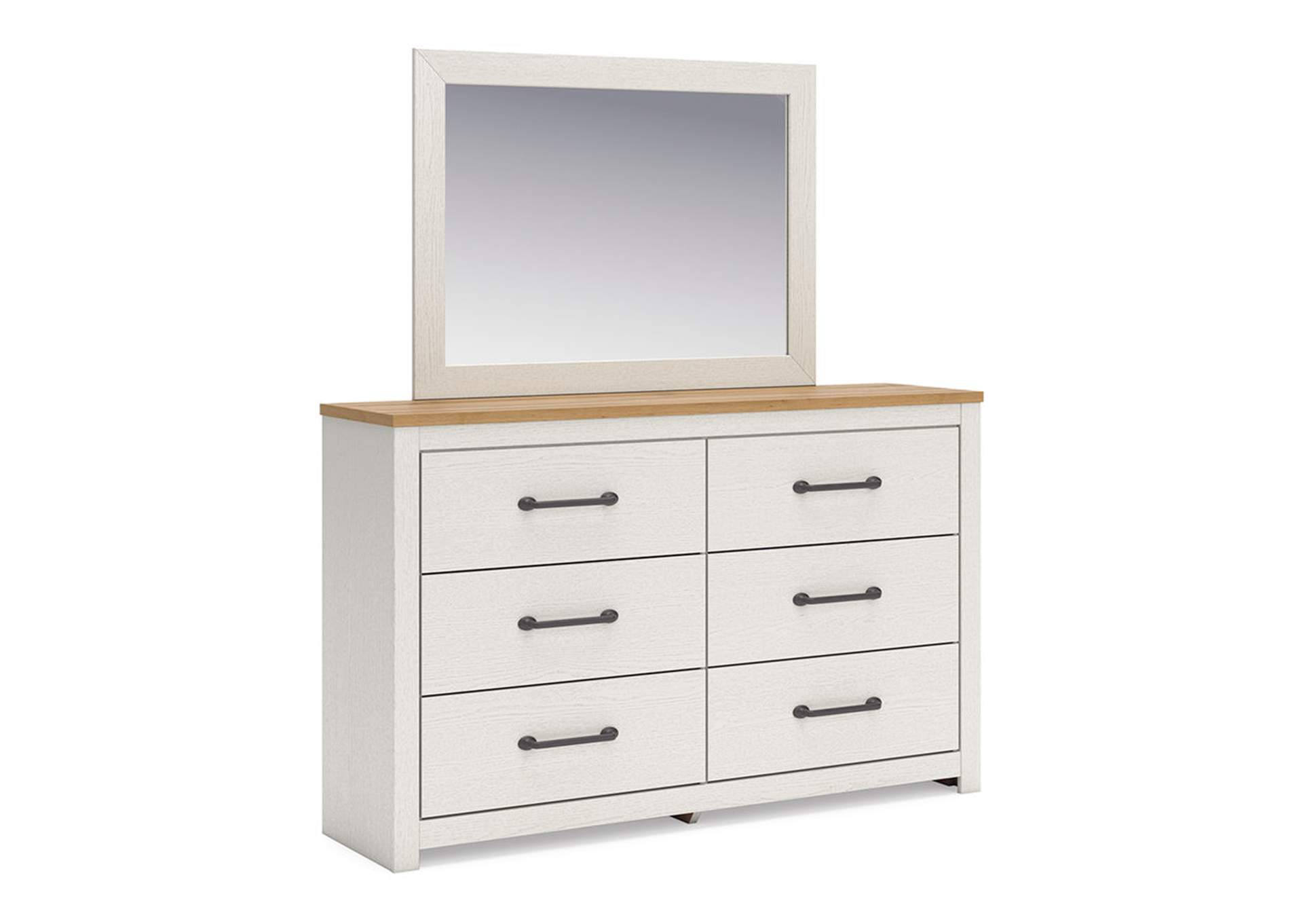 Linnocreek Twin Panel Bed with Mirrored Dresser,Benchcraft