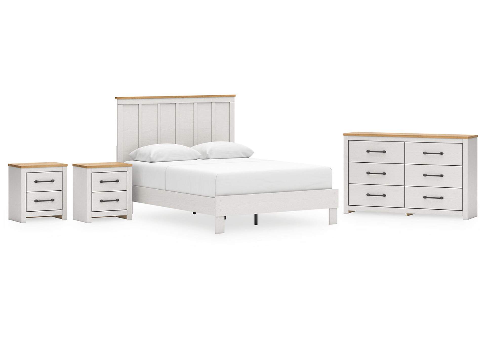 Linnocreek Queen Panel Bed with Dresser and 2 Nightstands,Benchcraft