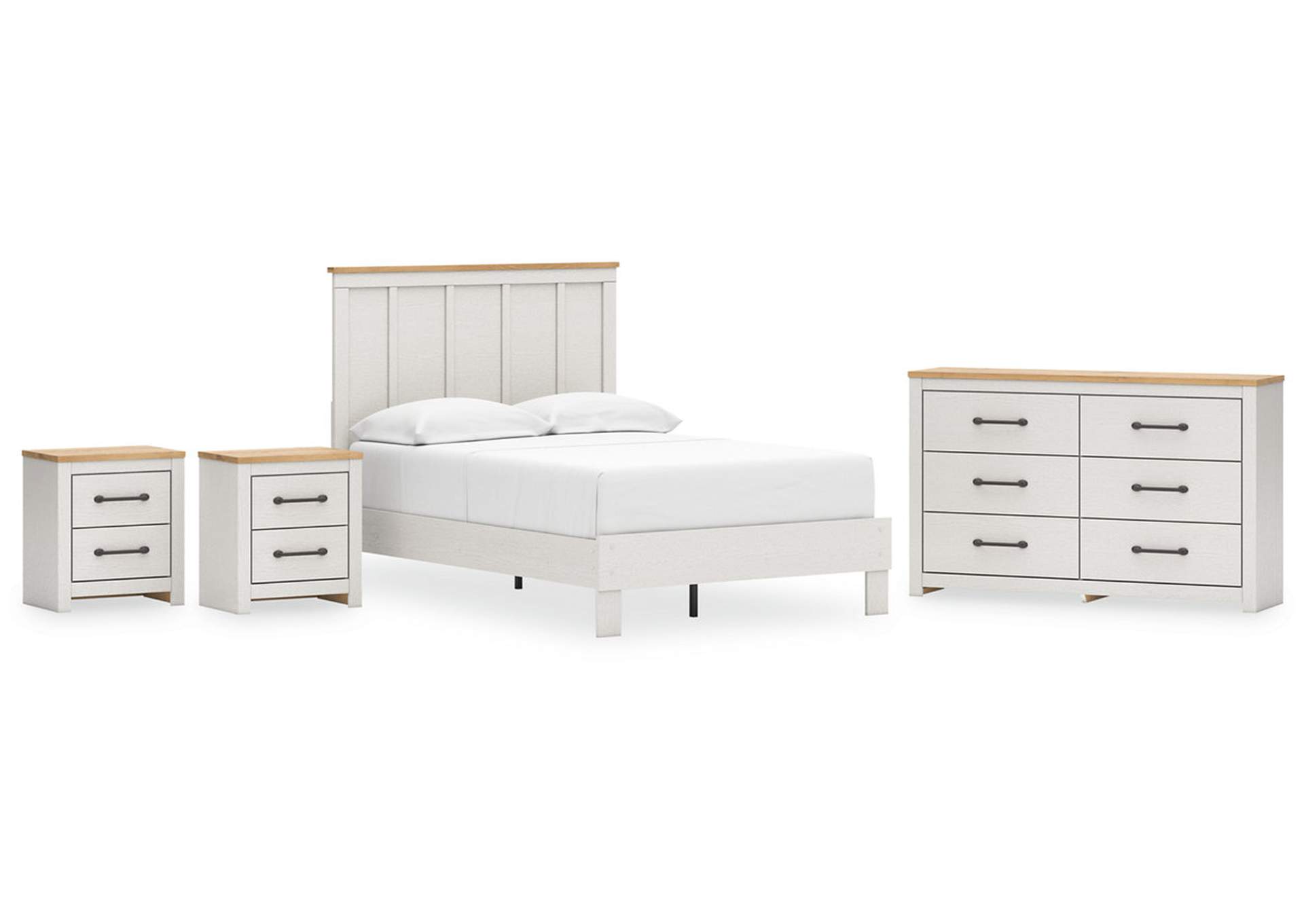 Linnocreek Full Panel Bed with Dresser and 2 Nightstands,Benchcraft