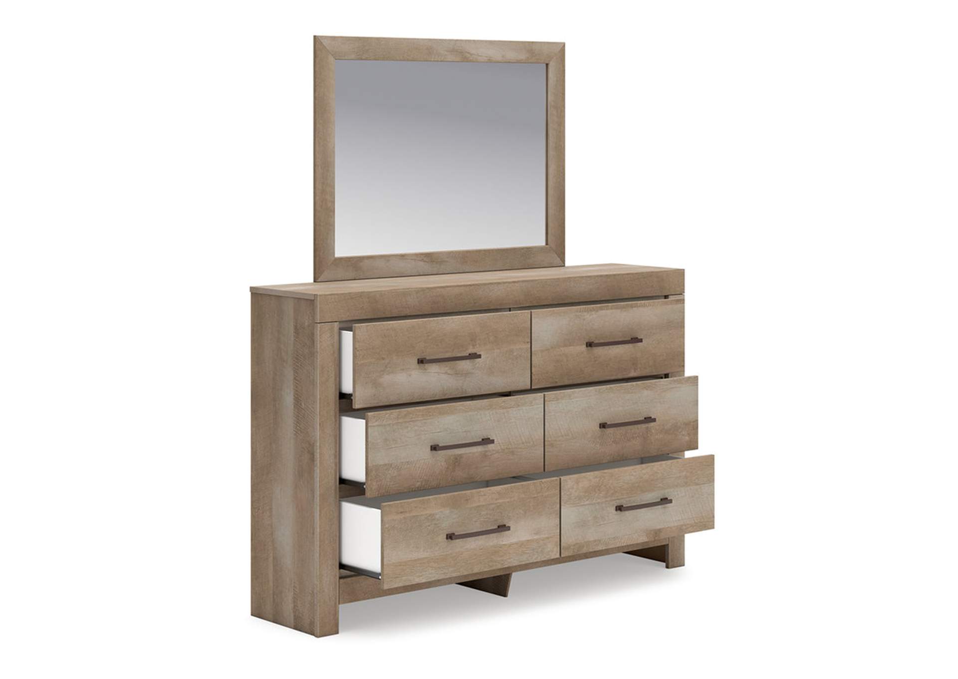 Gachester Queen Panel Bed with Mirrored Dresser and Chest,Ashley