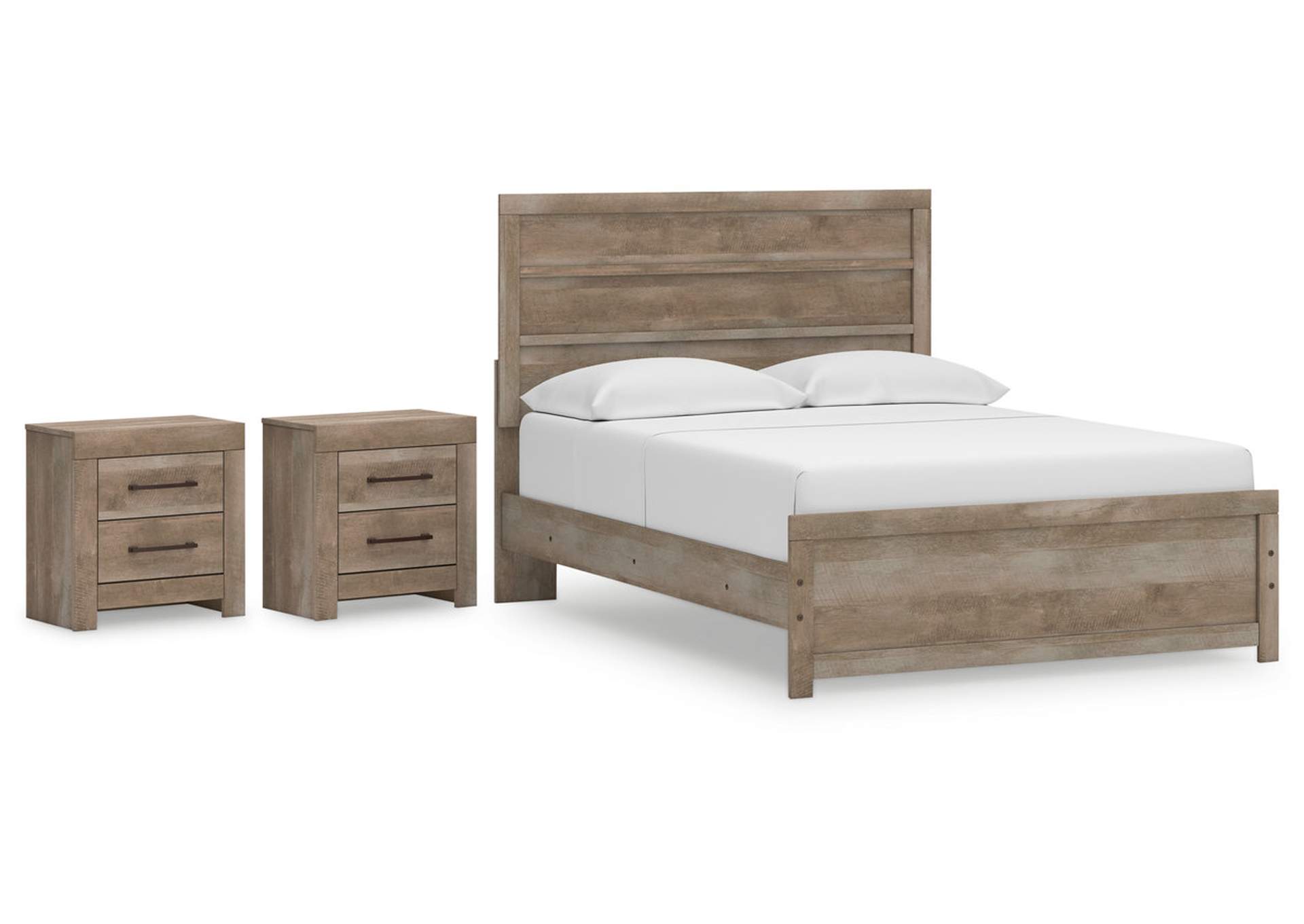 Gachester Queen Panel Bed with 2 Nightstands,Ashley