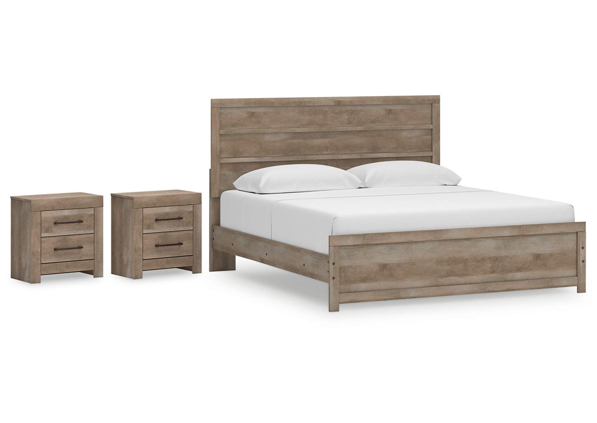 Gachester King Panel Bed with 2 Nightstands,Ashley