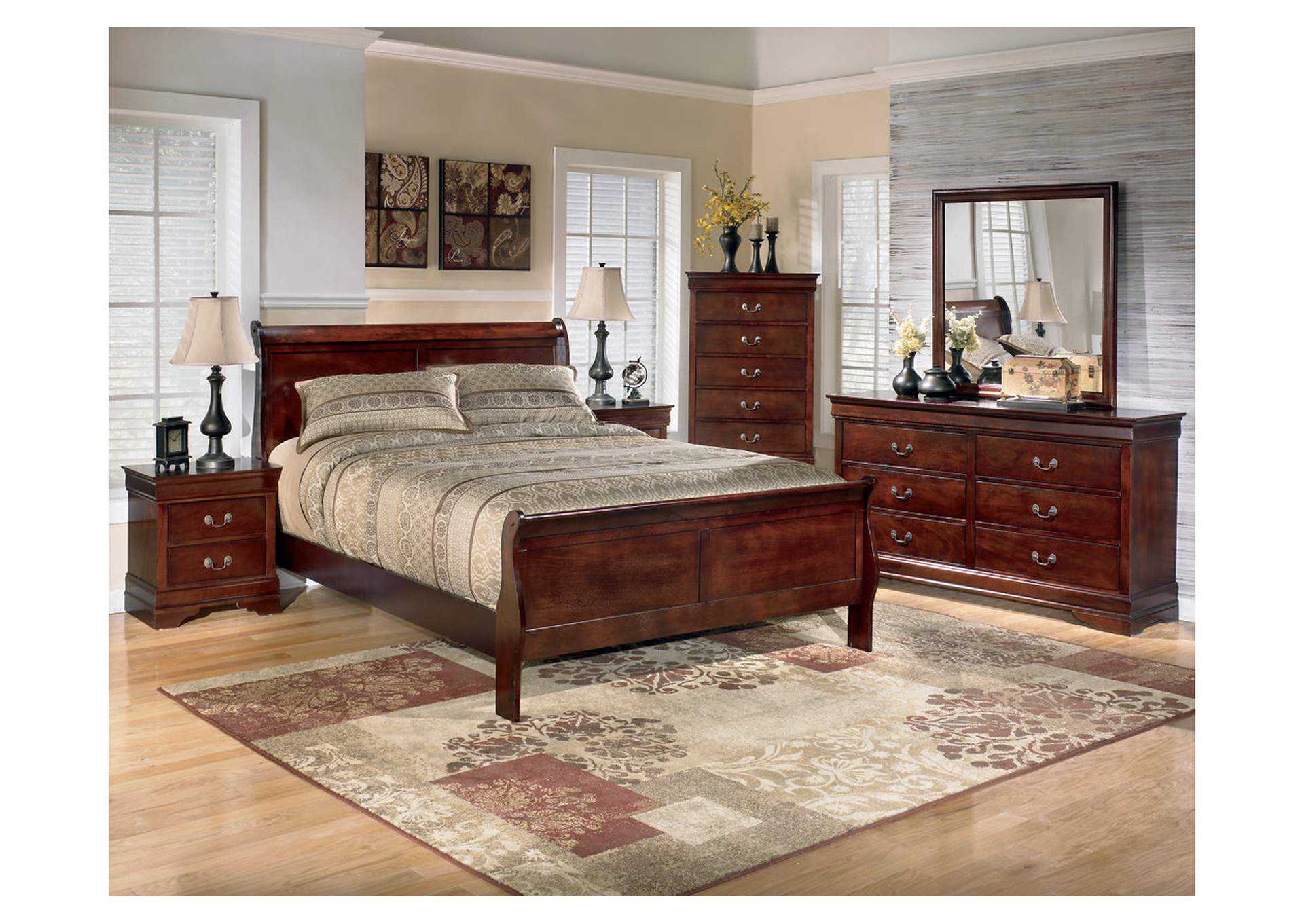 Alisdair Queen Sleigh Bed with Mirrored Dresser, Chest and 2 Nightstands,Signature Design By Ashley
