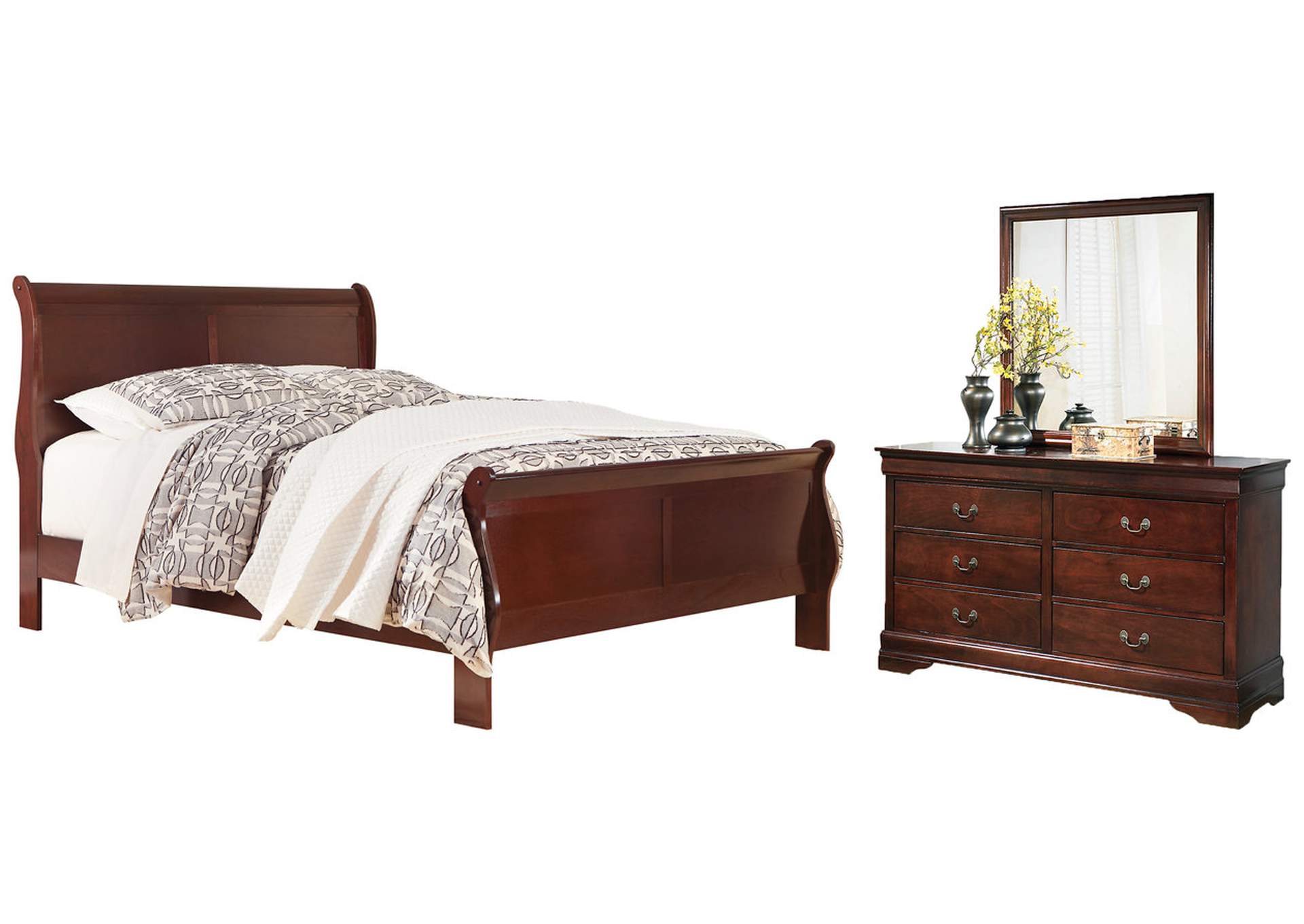 Alisdair California King Sleigh Bed with Mirrored Dresser,Signature Design By Ashley