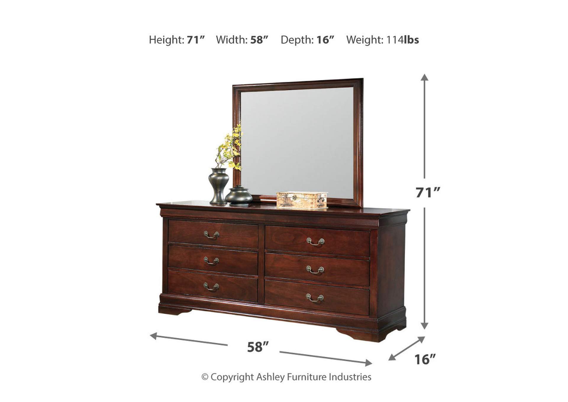 Alisdair Full Sleigh Bed with Mirrored Dresser and Chest,Signature Design By Ashley