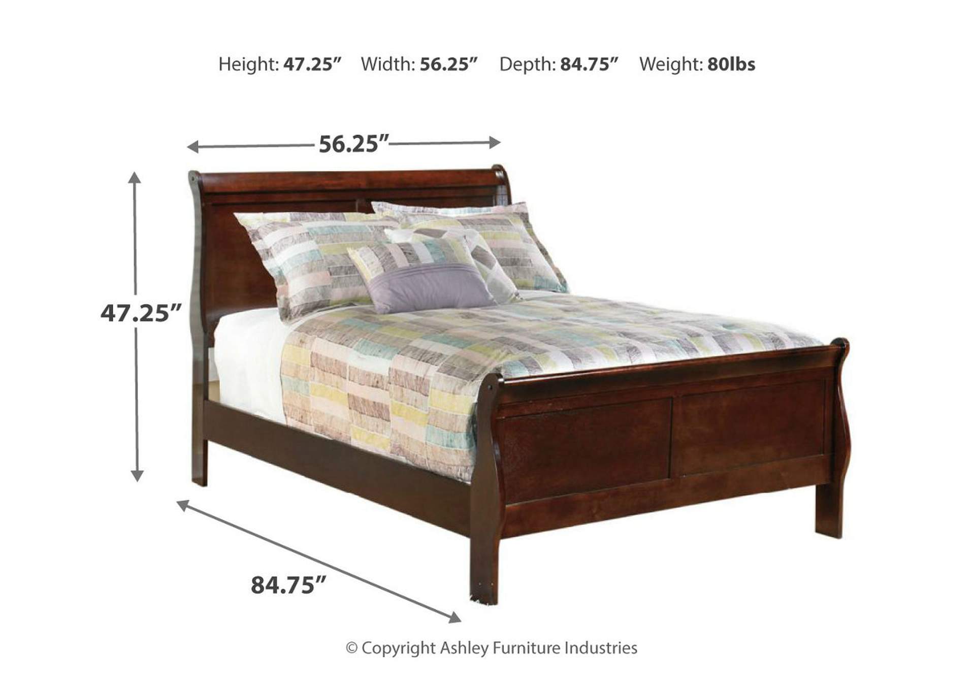 Alisdair Full Sleigh Bed with 2 Nightstands,Signature Design By Ashley