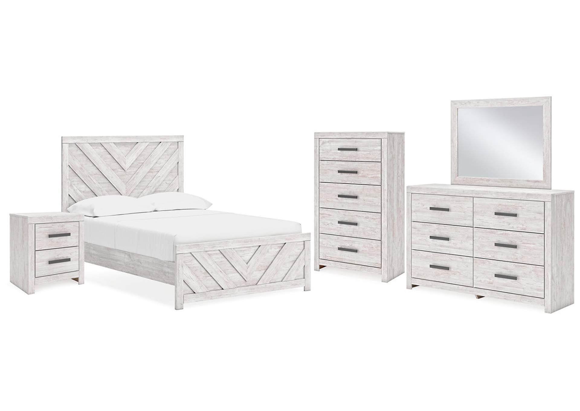 Cayboni Full Panel Bed with Mirrored Dresser, Chest and Nightstand,Signature Design By Ashley