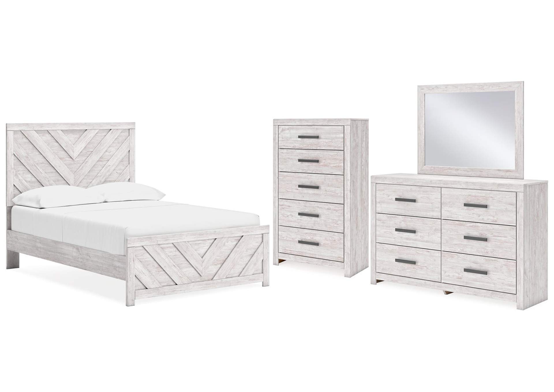 Cayboni Full Panel Bed with Mirrored Dresser and Chest,Signature Design By Ashley