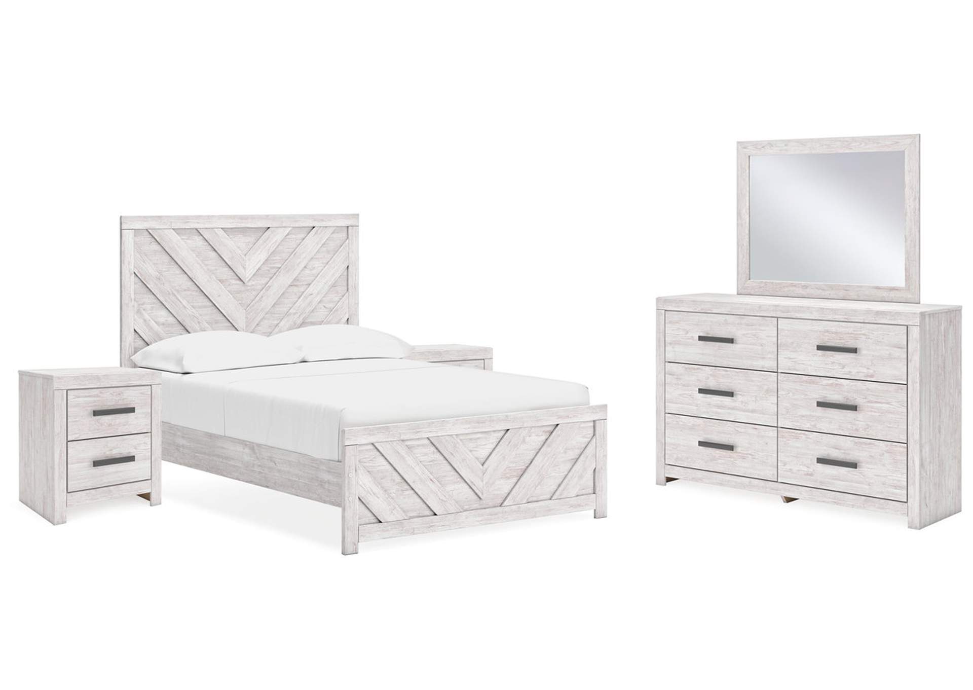 Cayboni Full Panel Bed with Mirrored Dresser and 2 Nightstands,Signature Design By Ashley