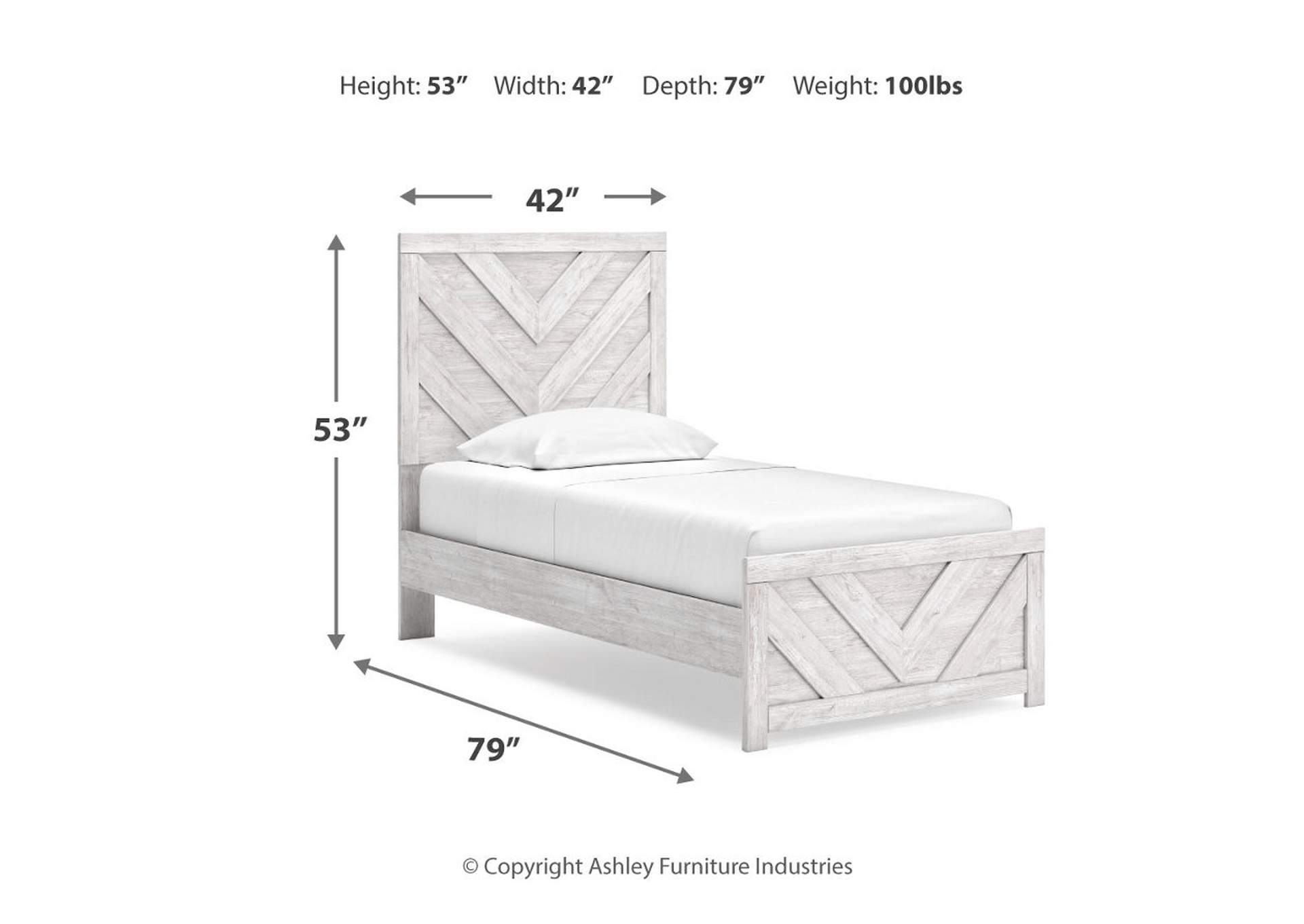 Cayboni Twin Panel Bed with Mirrored Dresser,Signature Design By Ashley