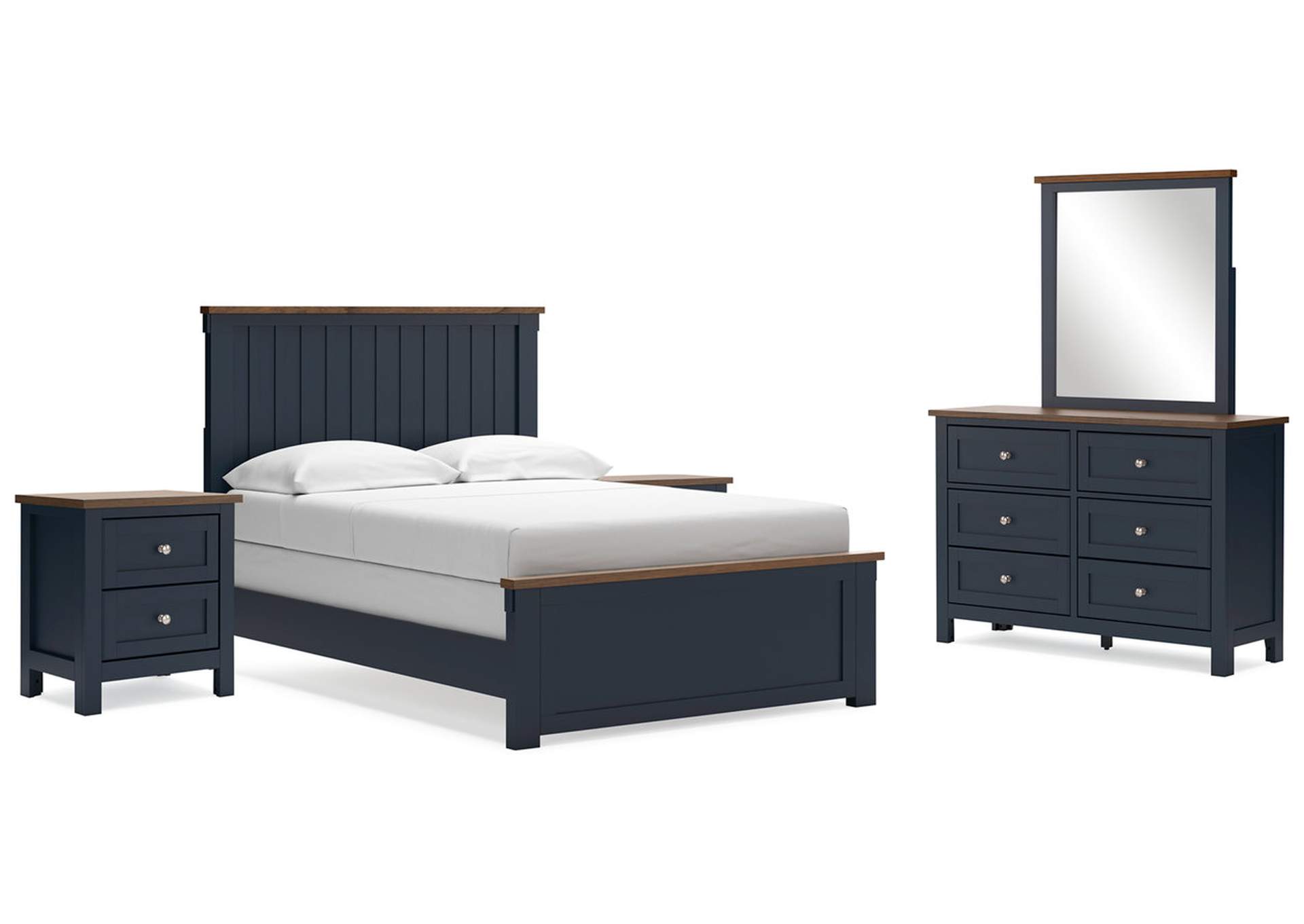 Landocken Full Panel Bed with Mirrored Dresser and 2 Nightstands,Signature Design By Ashley