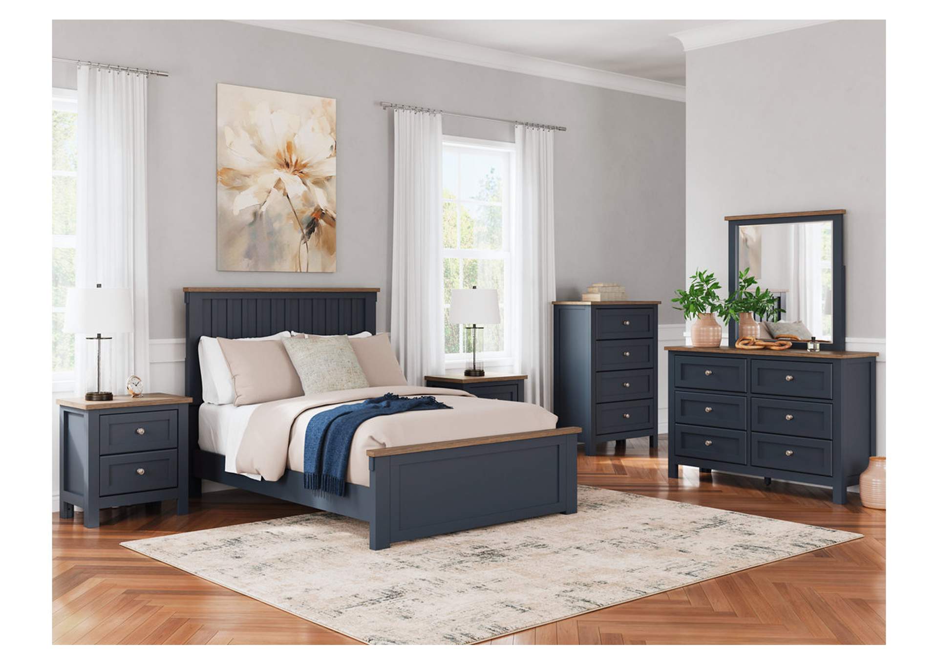 Landocken Full Panel Bed with Mirrored Dresser and 2 Nightstands,Signature Design By Ashley