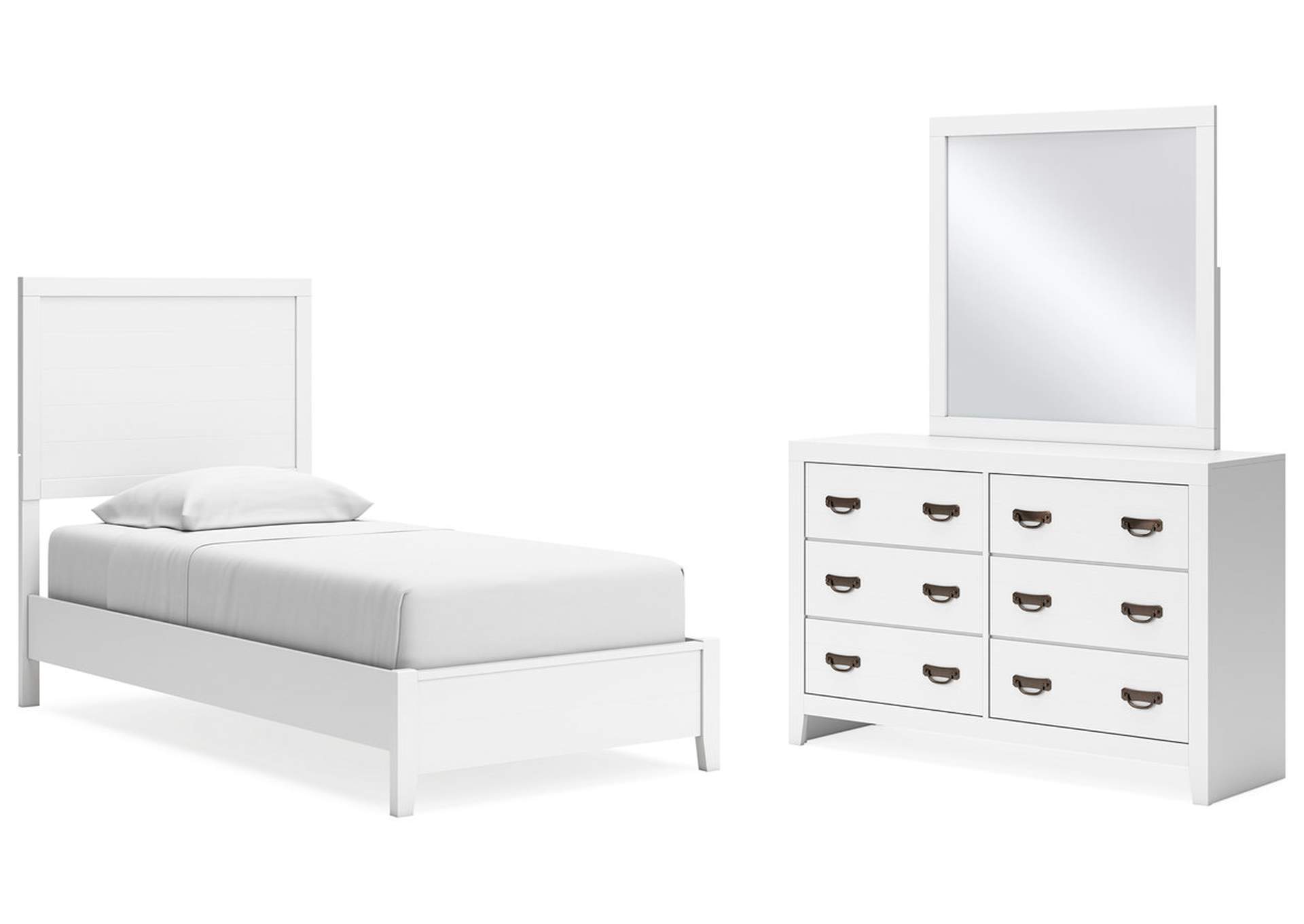 Binterglen Twin Panel Bed with Mirrored Dresser,Signature Design By Ashley