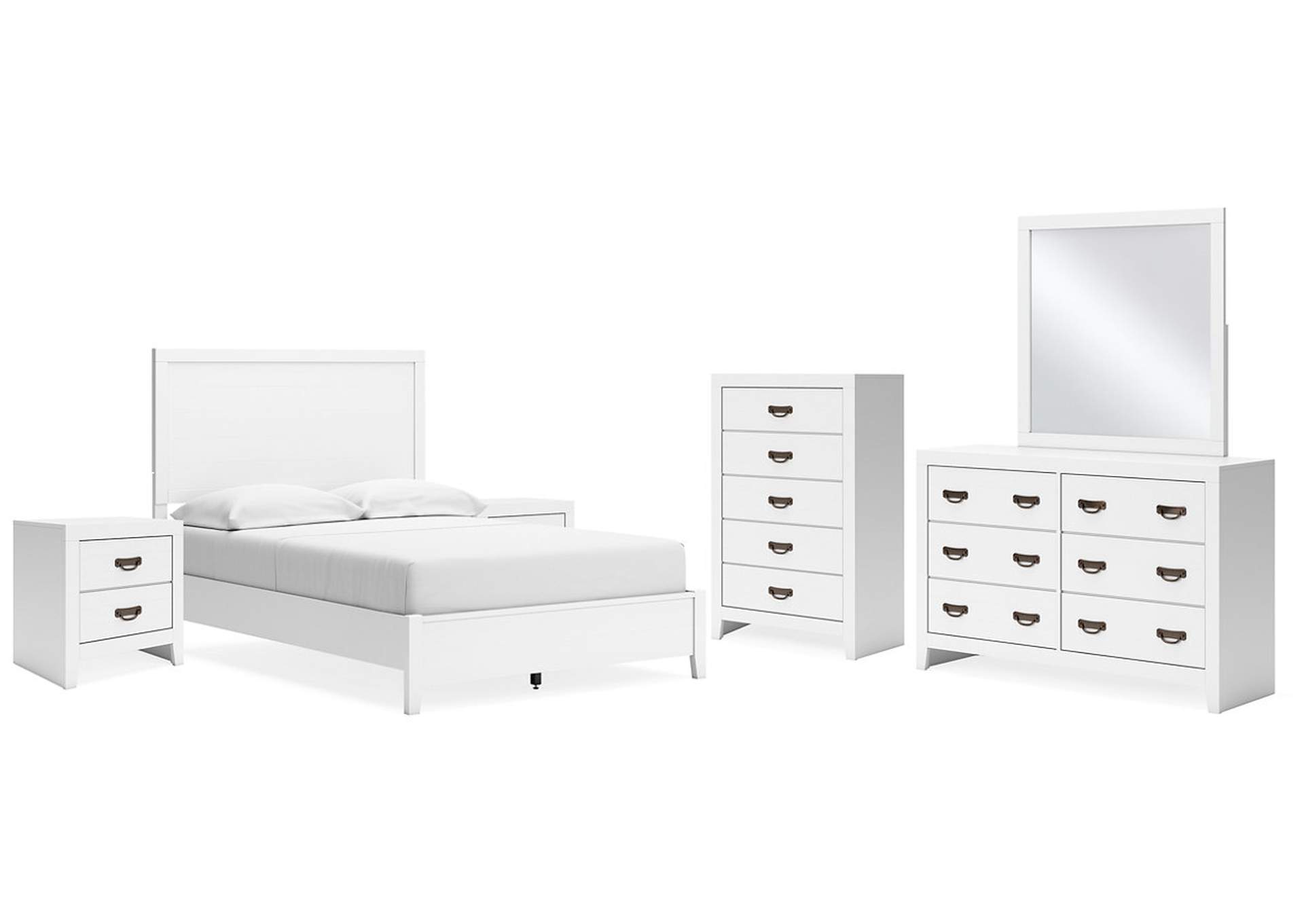 Binterglen Full Panel Bed with Mirrored Dresser, Chest and 2 Nightstands,Signature Design By Ashley