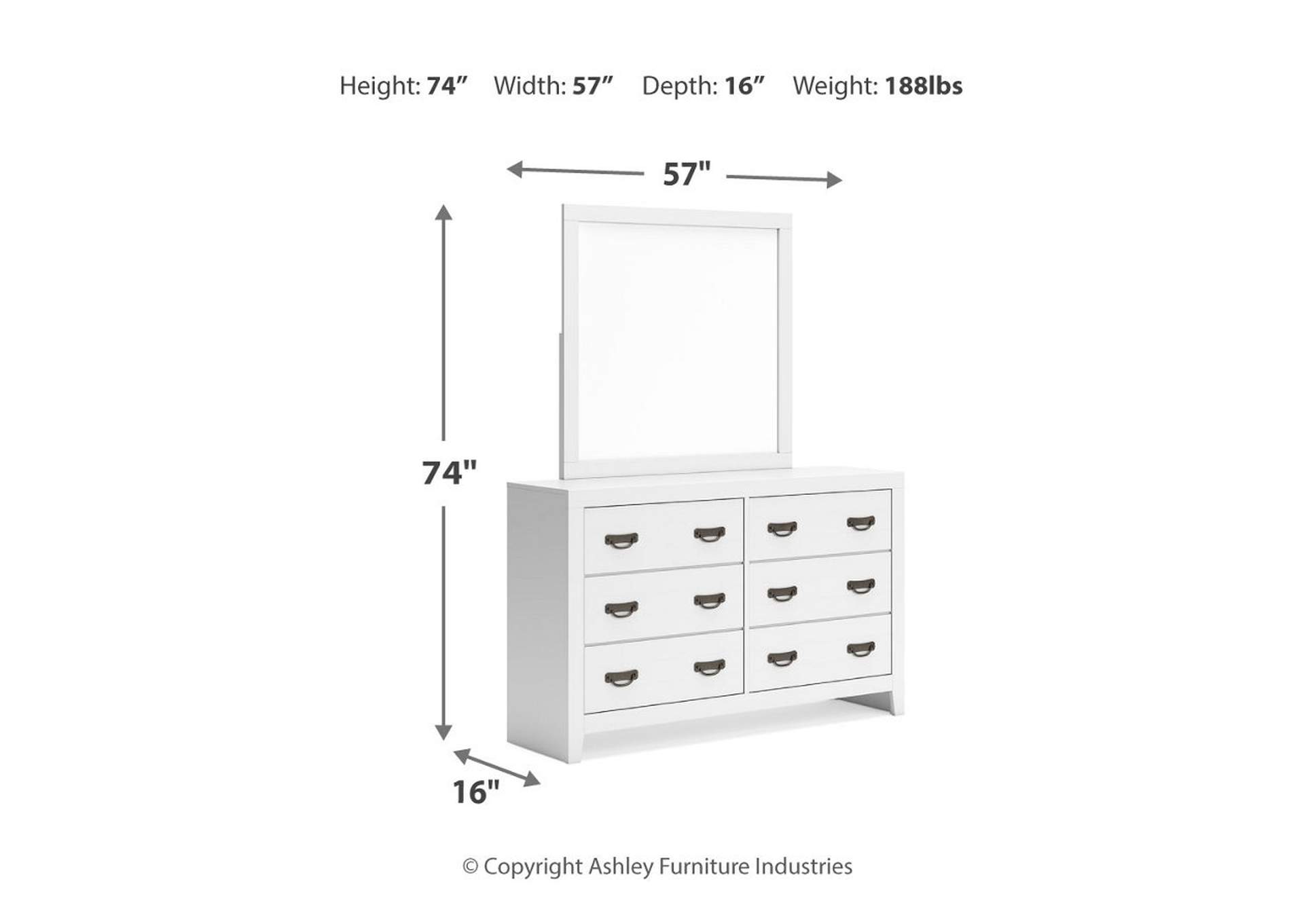 Binterglen Full Panel Bed with Mirrored Dresser, Chest and 2 Nightstands,Signature Design By Ashley