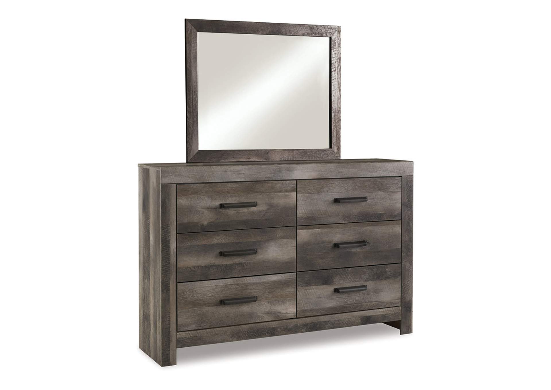Wynnlow Queen Crossbuck Panel Bed with Mirrored Dresser and 2 Nightstands,Signature Design By Ashley