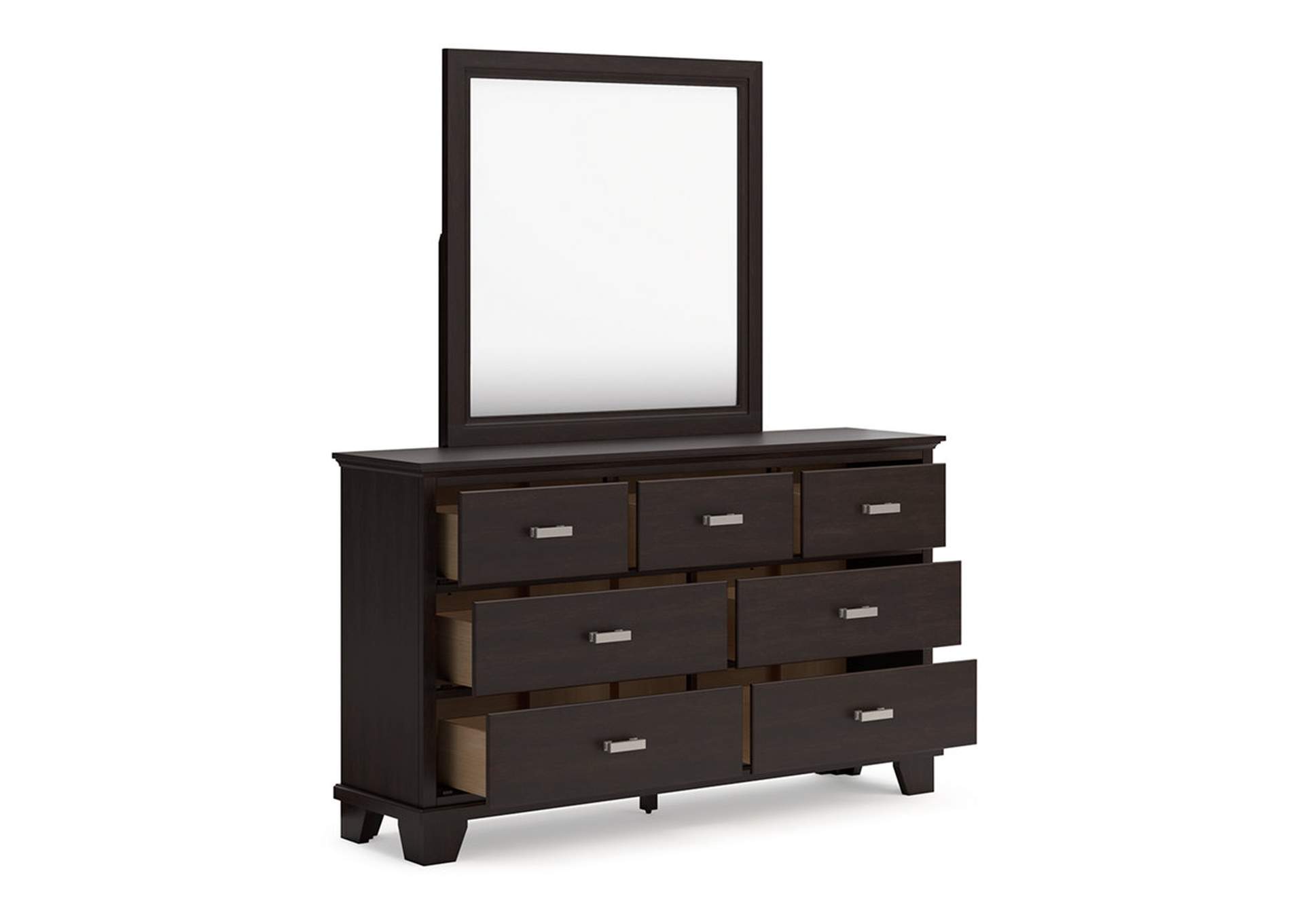 Covetown California King Panel Bed with Mirrored Dresser, Chest and 2 Nightstands,Signature Design By Ashley